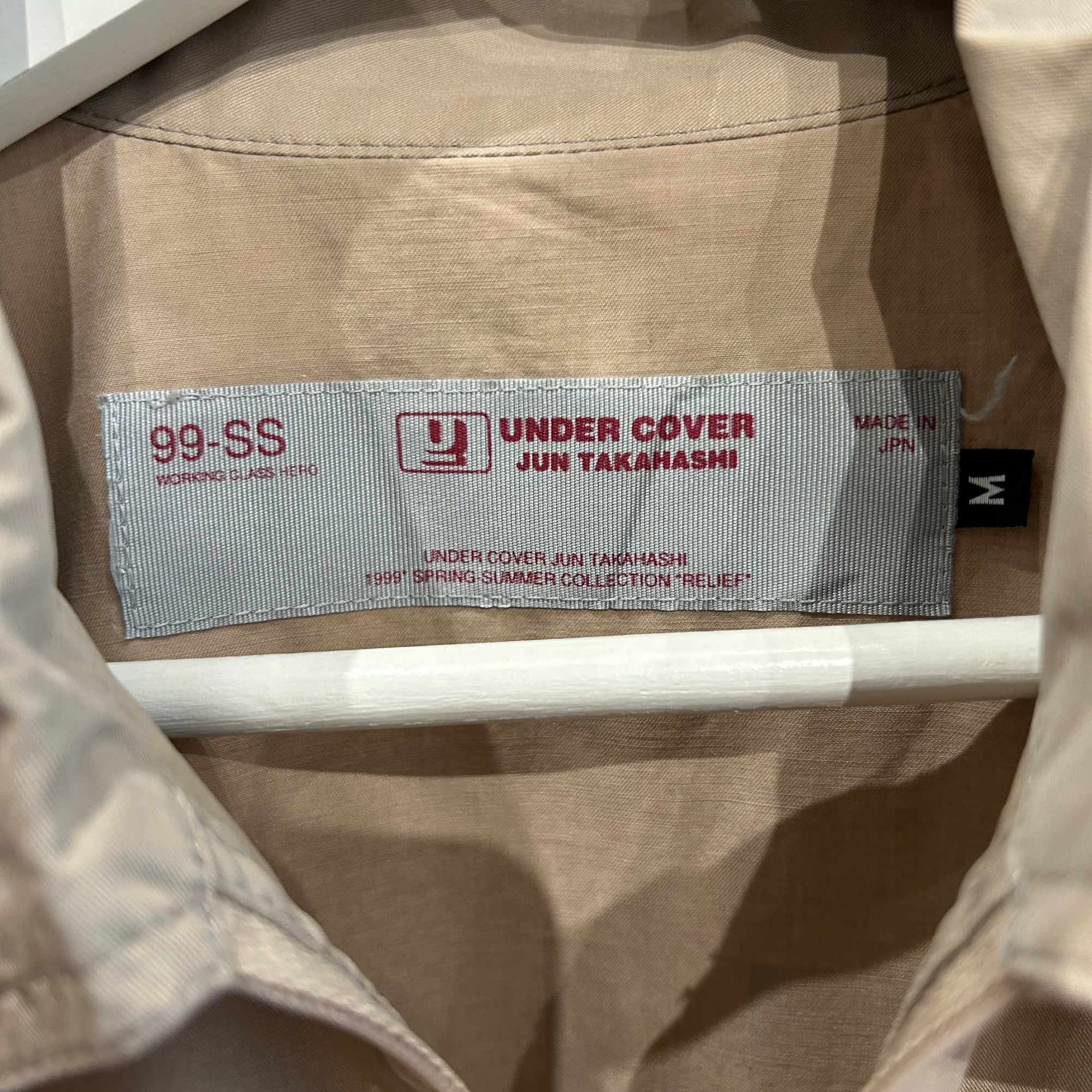 UNDERCOVER SS99 RELIEF WORKING CLASS GROUPIE SHIRT ‘TAN’