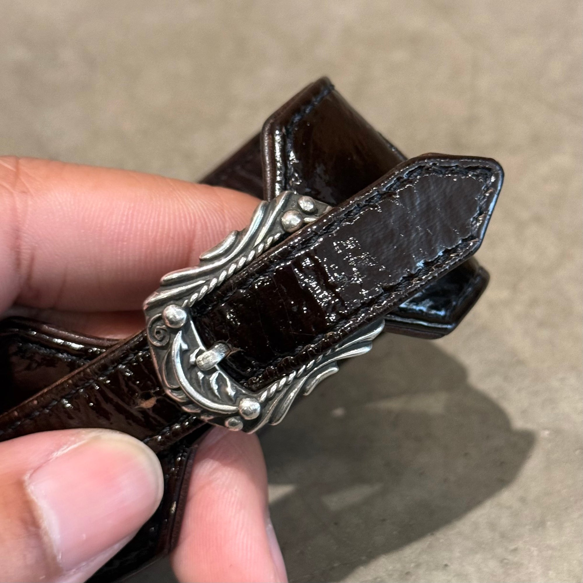 CHROME HEARTS R&amp;R LEATHER BRACELET ‘BROWN’