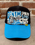 KAPITAL DENIM MEN LOVES CATS TRUCKER HAT ‘BLUE’