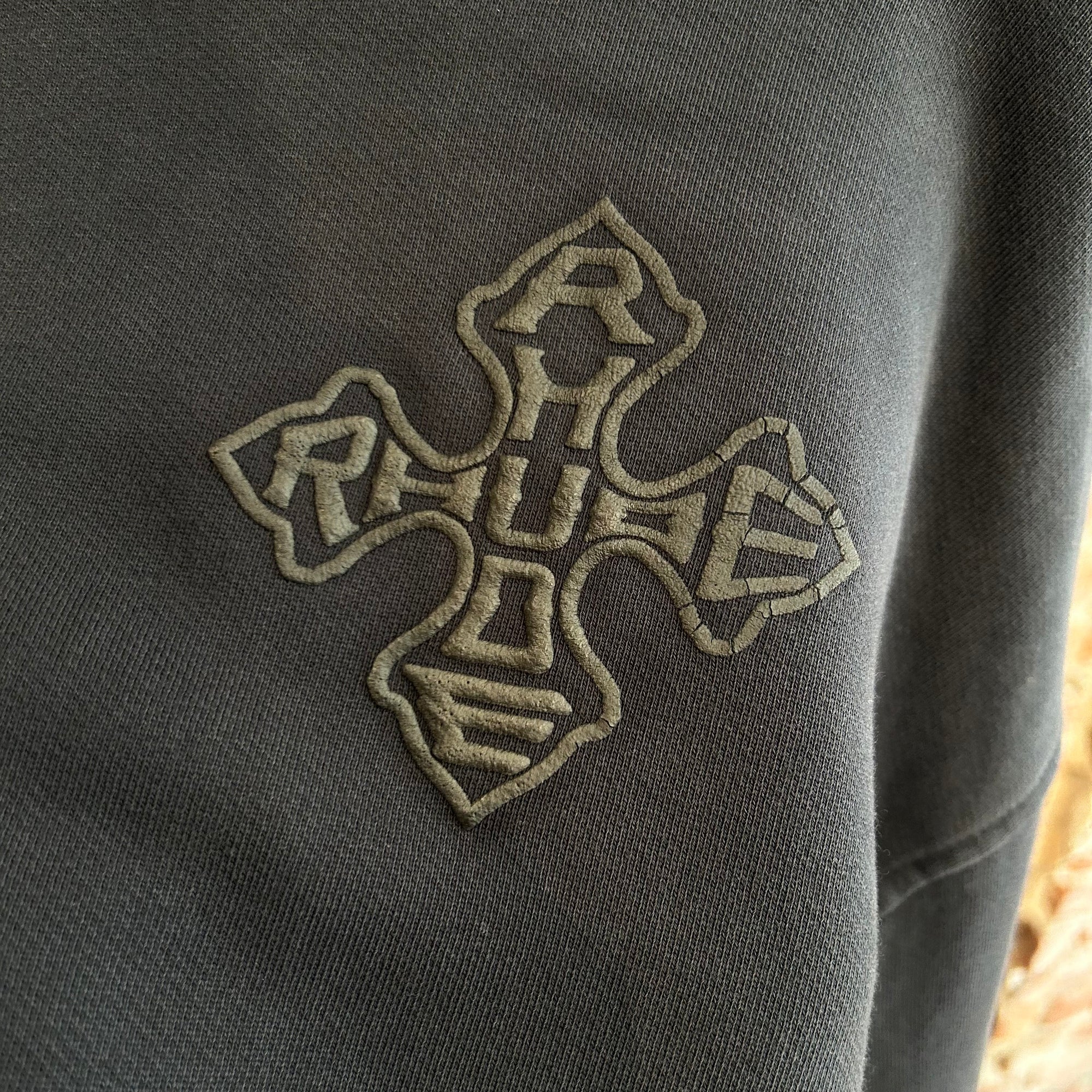 RHUDE CROSS MONOGRAM PULLOVER HOODIE ‘BLACK’