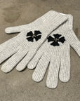 CHROME HEARTS CASHMERE PLUS CROSS PATCH GLOVES ‘GREY’