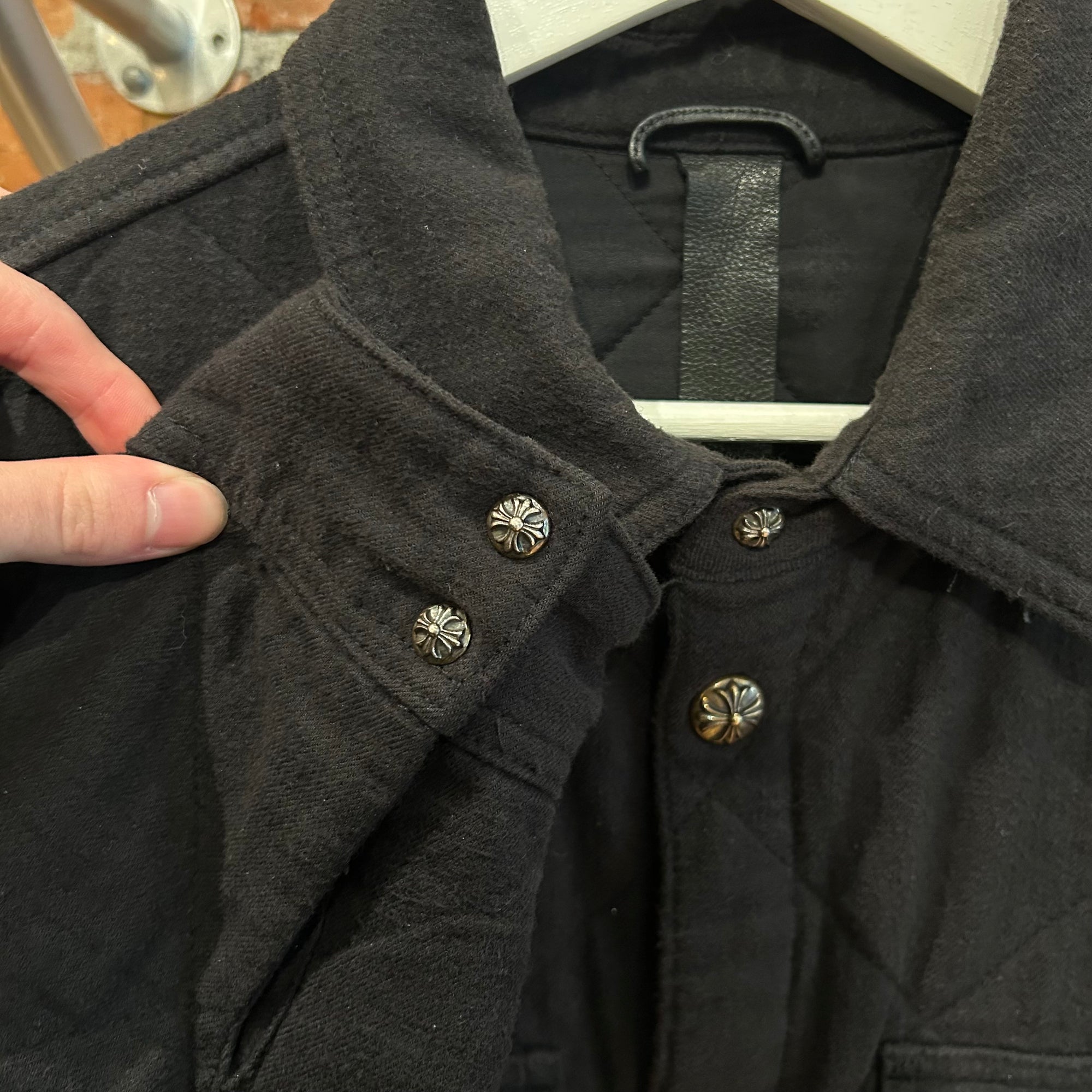 CHROME HEARTS QUILTED WORK DOG JACKET ‘BLACK’