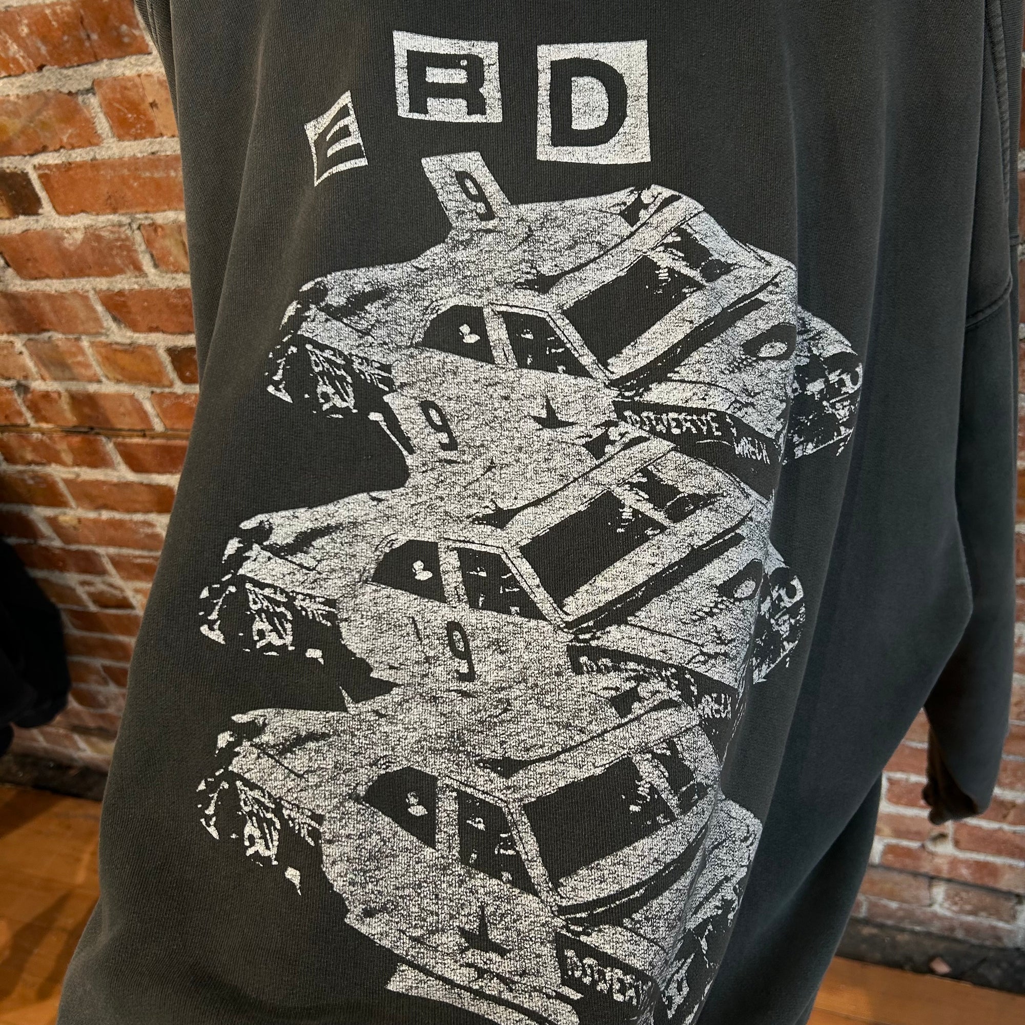 ENFANTS RICHES DEPRIMES SS23 DEMOLITION DERBY HOODIE ‘VNTG BLACK’