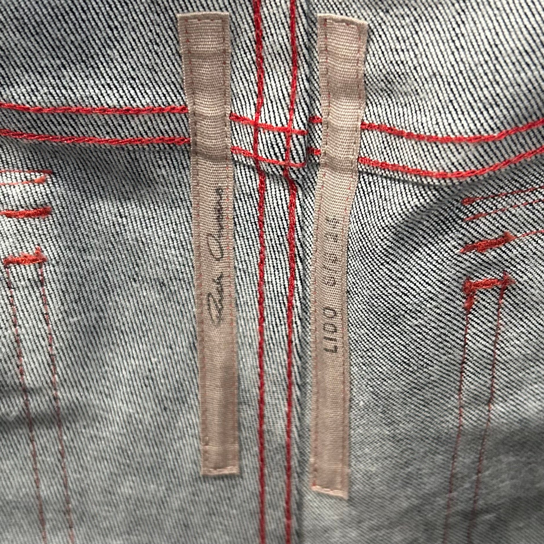RICK OWENS SS24 LIDO TYRONE WAXED DENIM ‘RED’