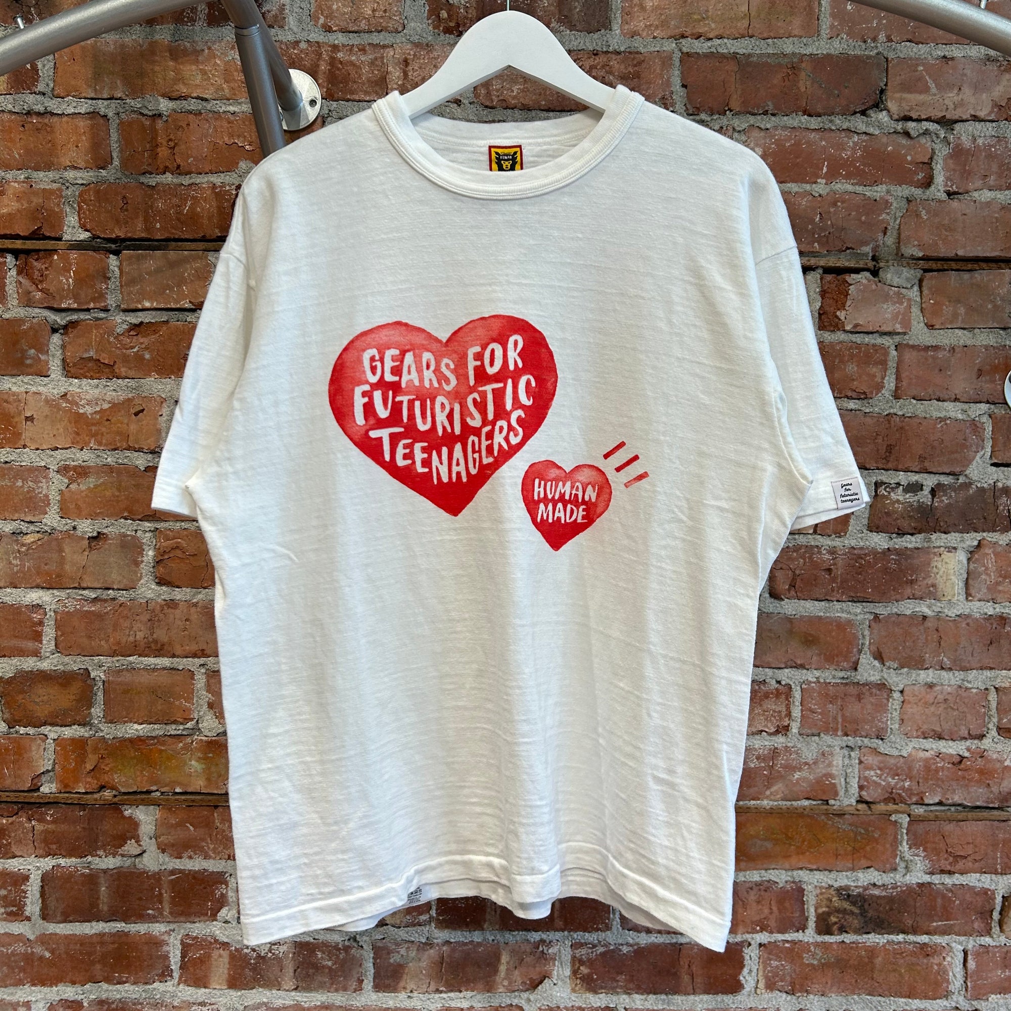 HUMAN MADE FUTURISTIC DOUBLE HEARTS TEE ‘WHITE’