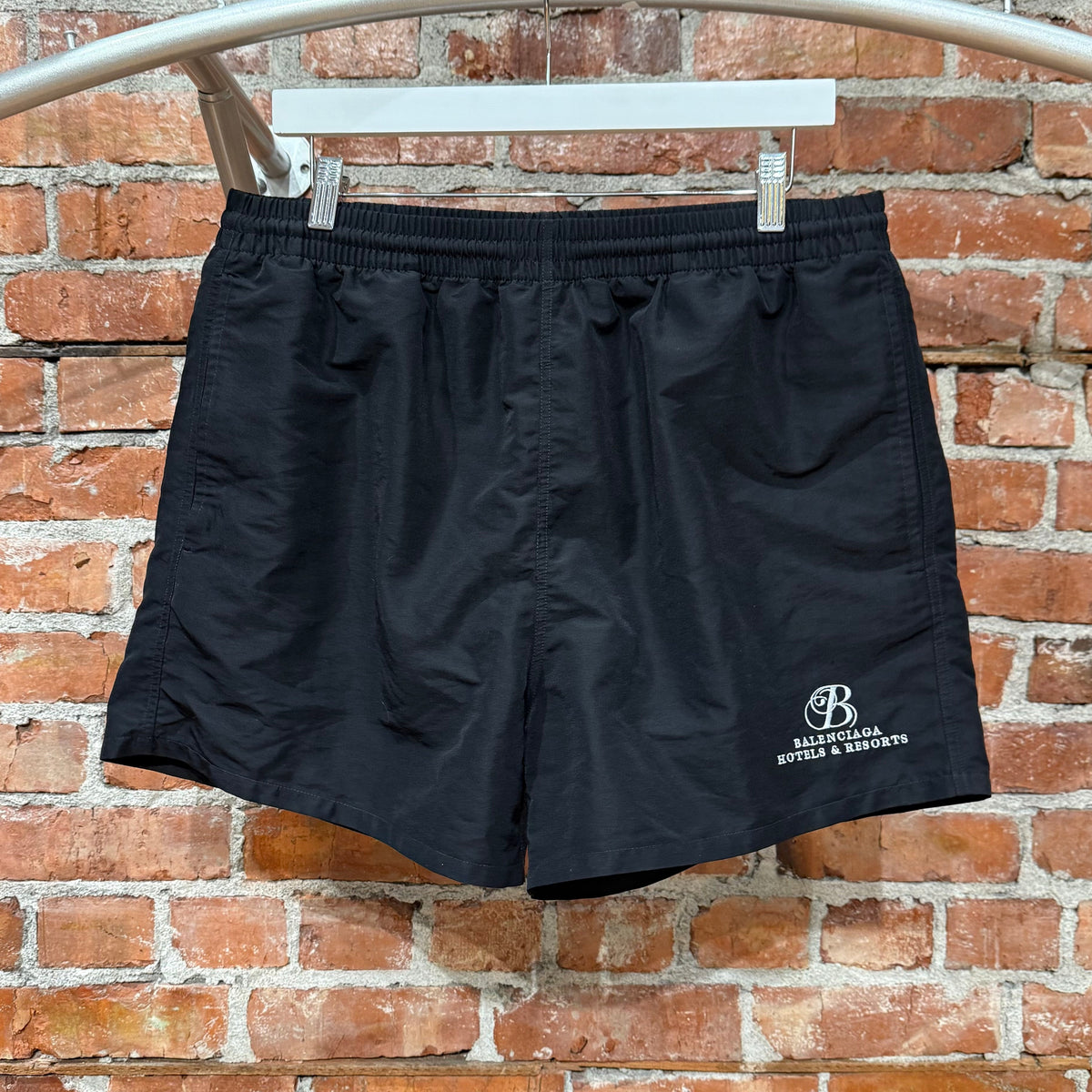 BALENCIAGA SS21 HOTELS &amp; RESORT SWIM SHORTS ‘BLACK’