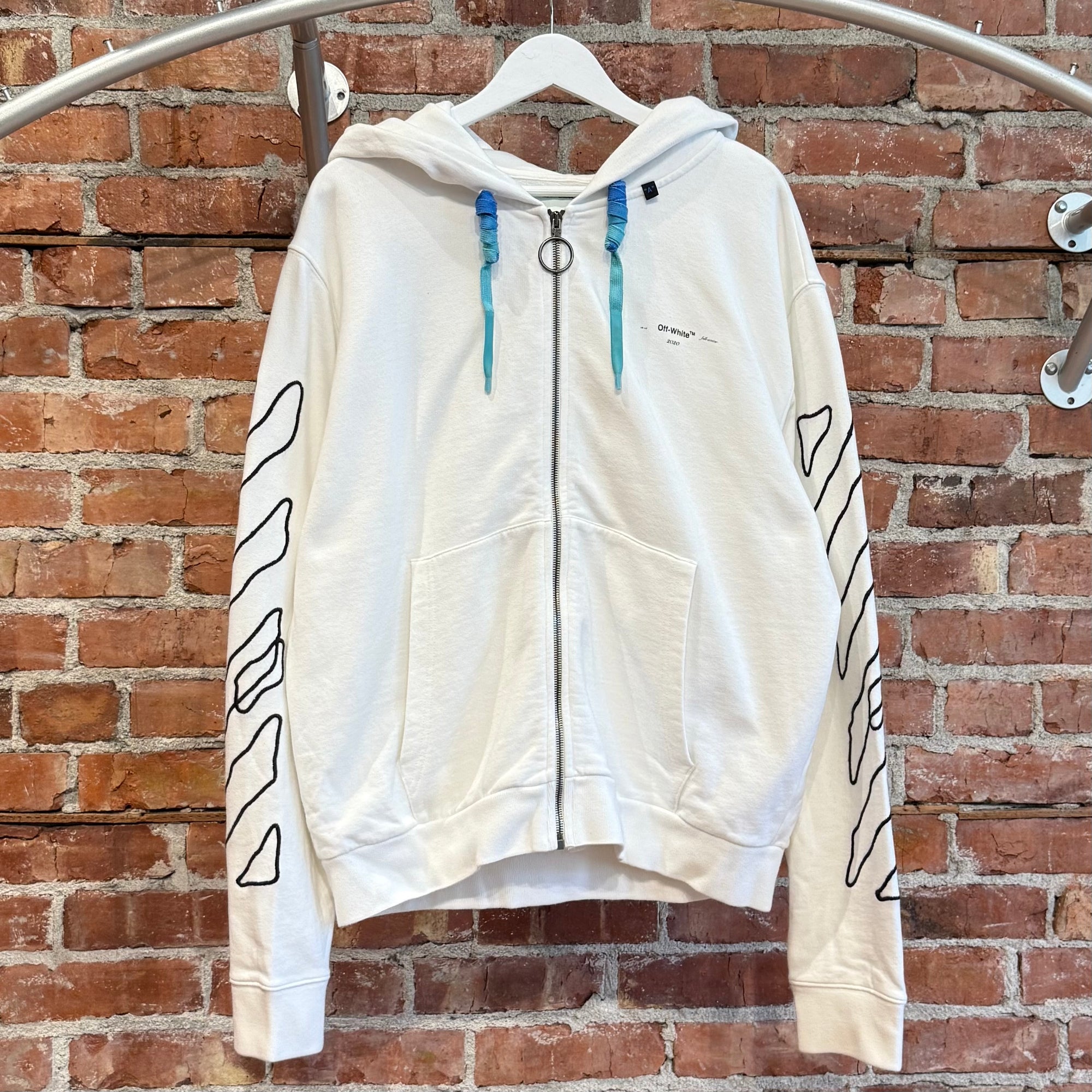 OFF-WHITE ABSTRACT ARROWS ZIP HOODIE ‘WHITE’