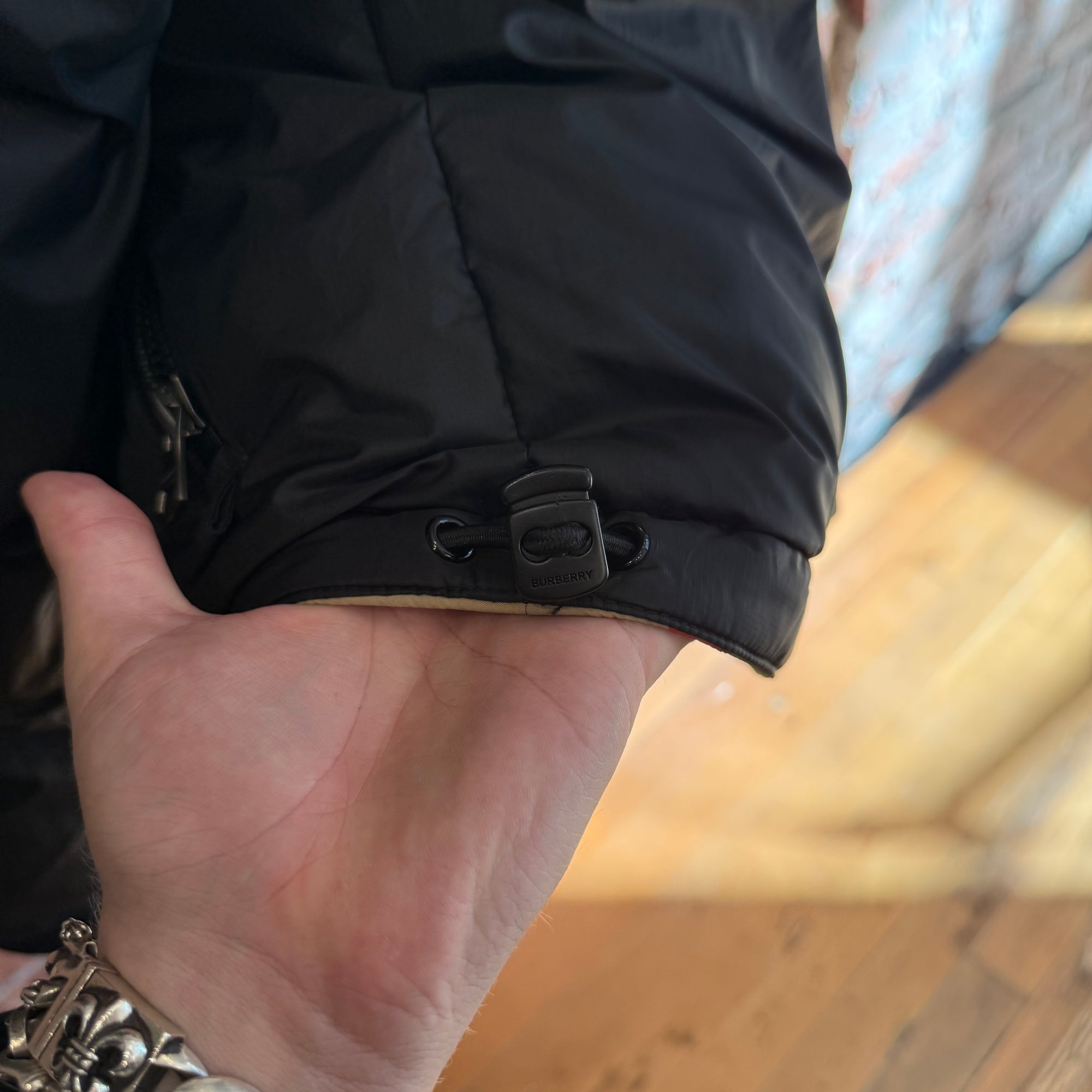 BURBERRY REVERSIBLE CHECK PUFFER JACKET ‘BLACK/PLAID’