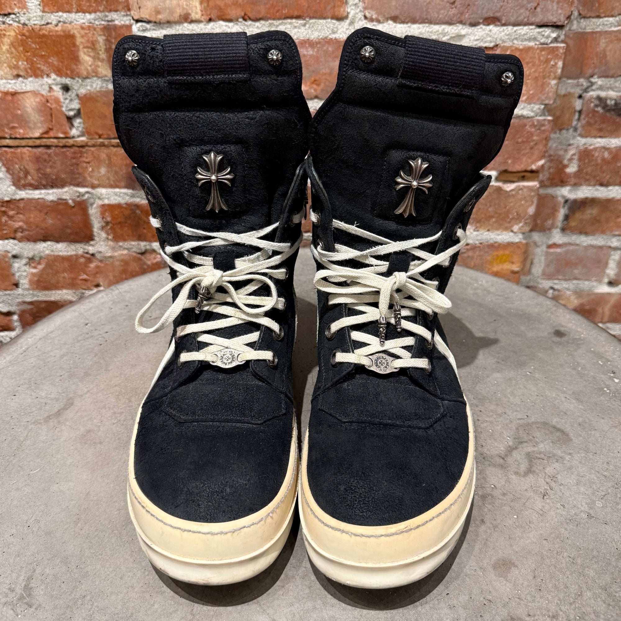 CHROME HEARTS X RICK OWENS GEOBASKET SNEAKERS ‘BLACK’