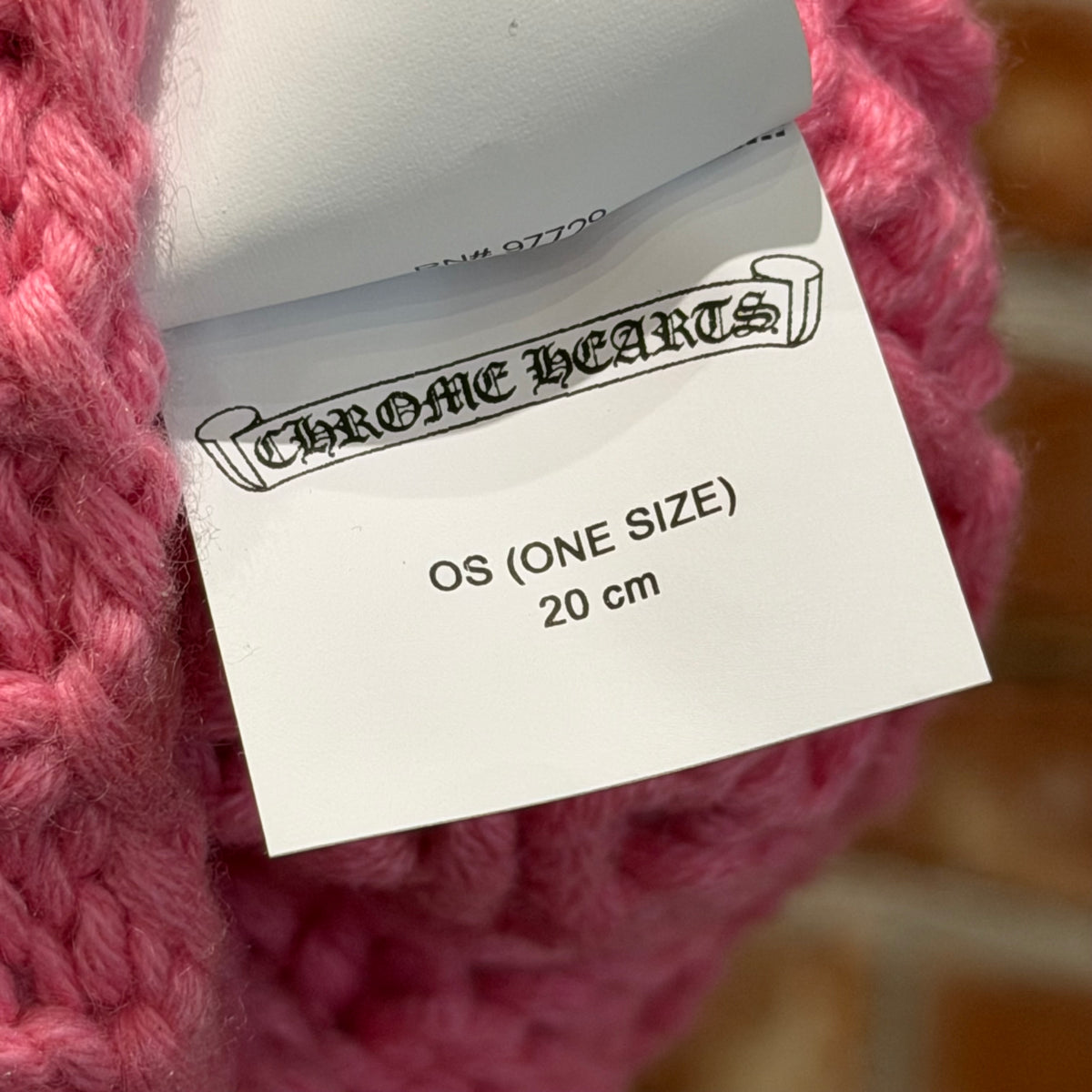 CHROME HEARTS CASHMERE CROSS PATCH BEANIE ‘PINK’