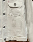 STUSSY X LEVI’S LEATHER TRUCKER JACKET ‘WHITE’