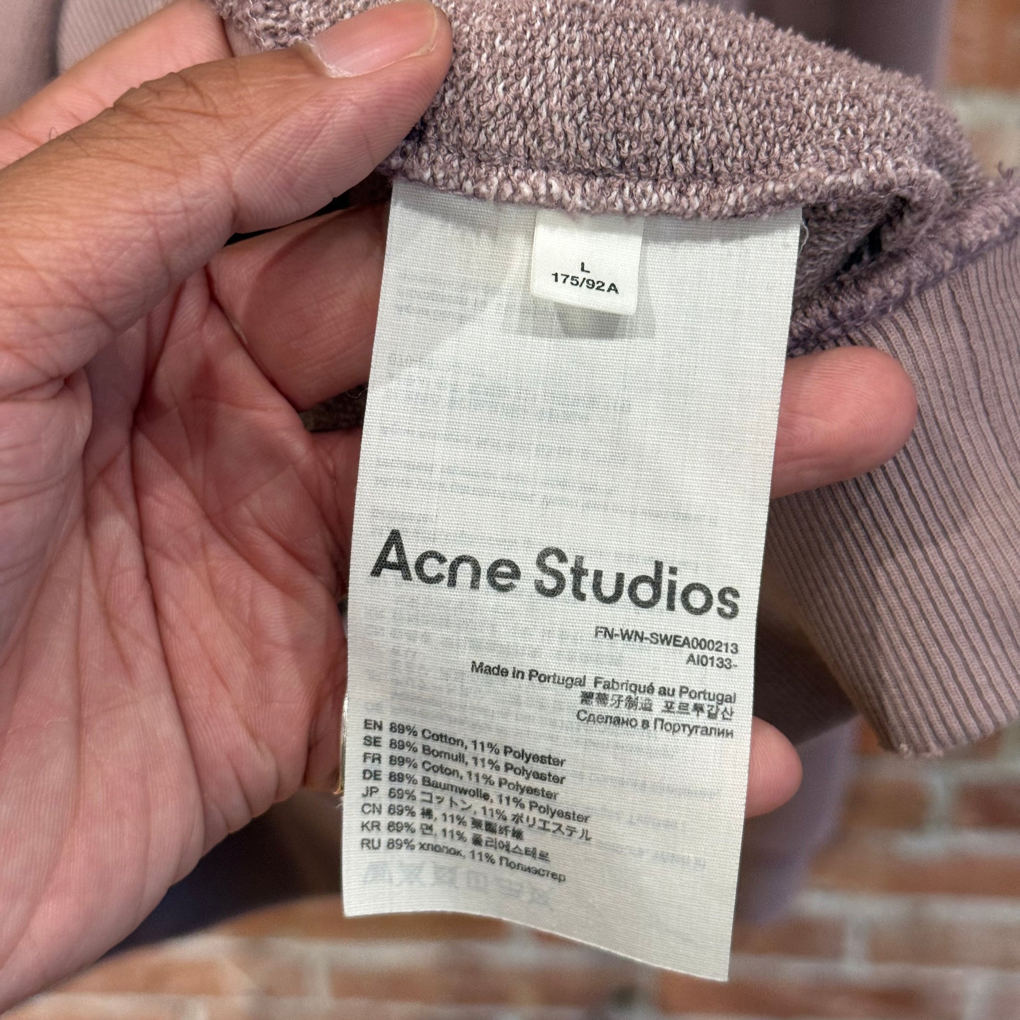 ACNE STUDIO STOCKHOLM OVERDYE CREWNECK ‘DUST PINK’