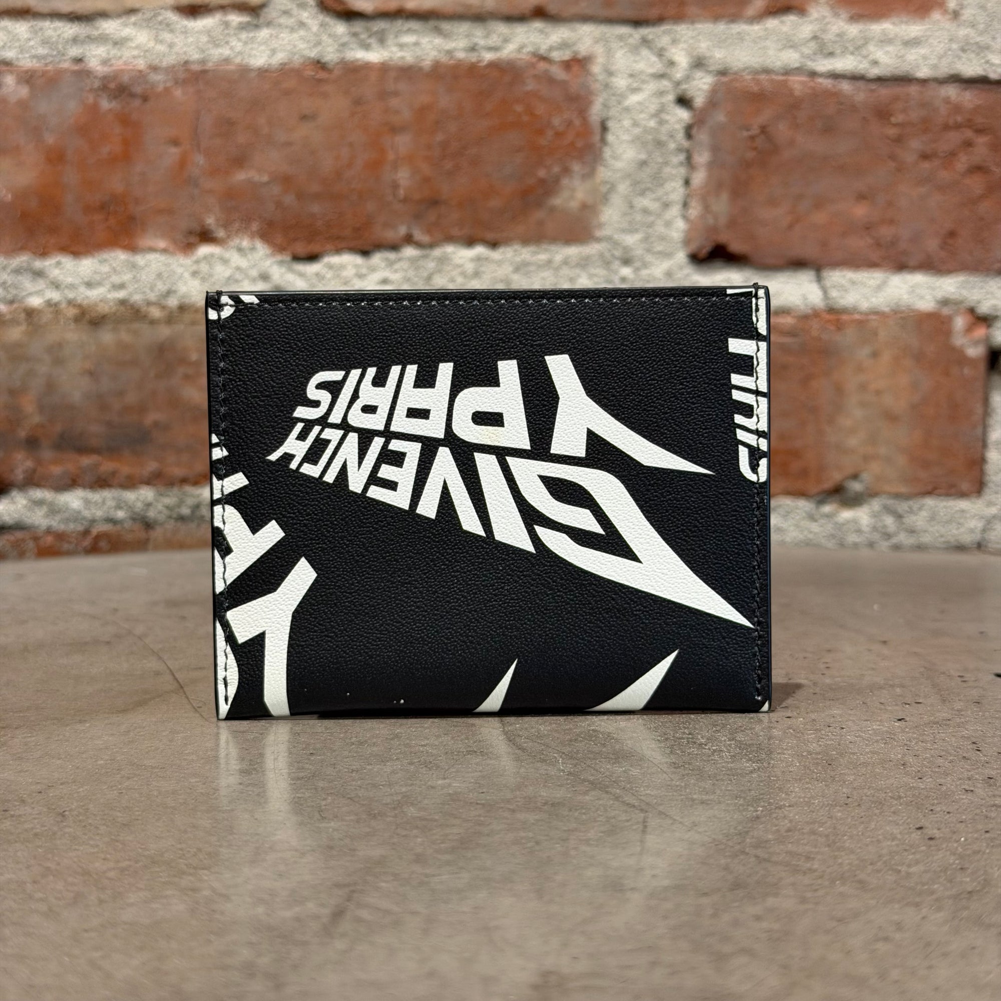 GIVENCHY LOGO PRINT LEATHER CARDHOLDER ‘BLACK’