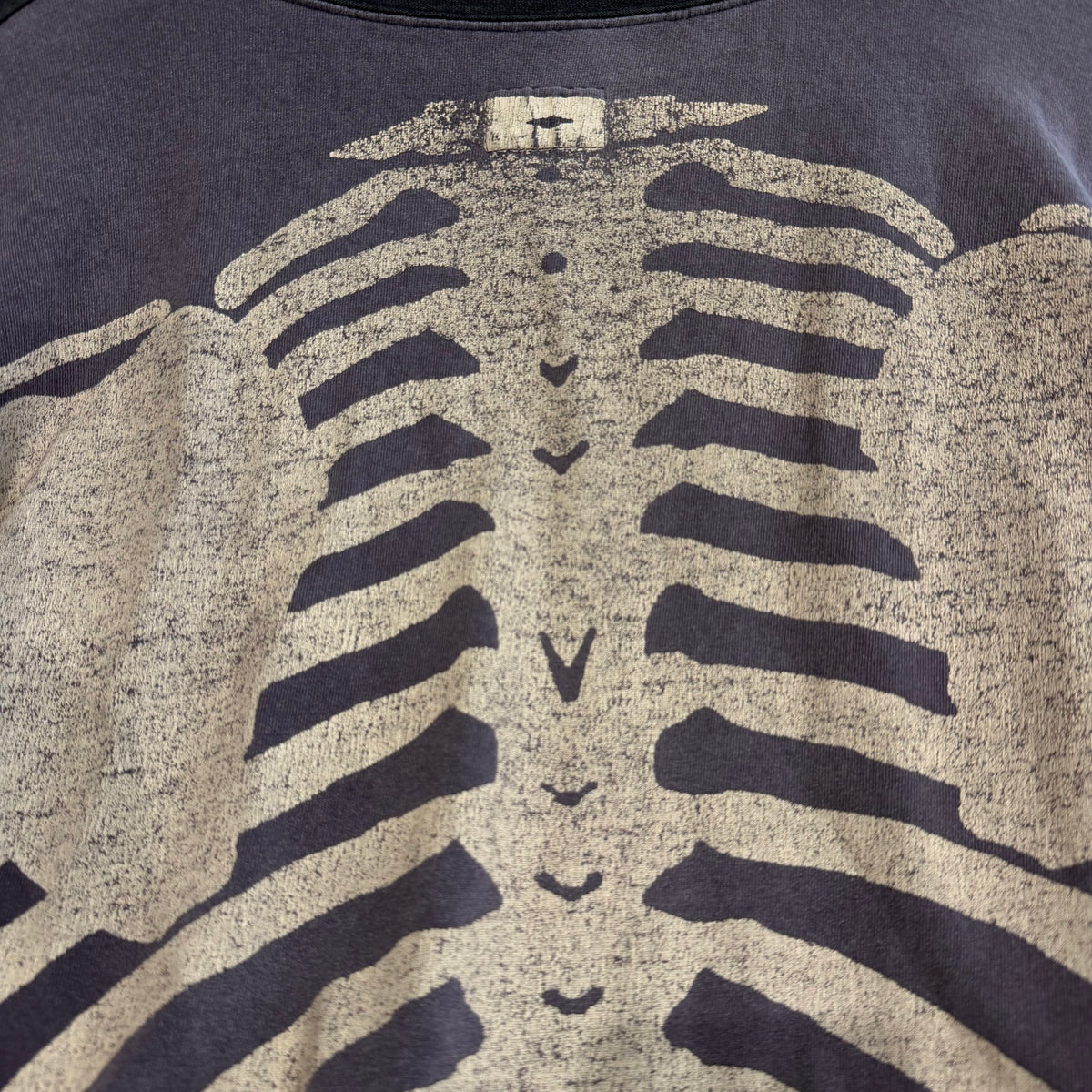 KAPITAL KOUNTRY OVERSIZED 2-TONE BONES TEE ‘BLACK/PURPLE’