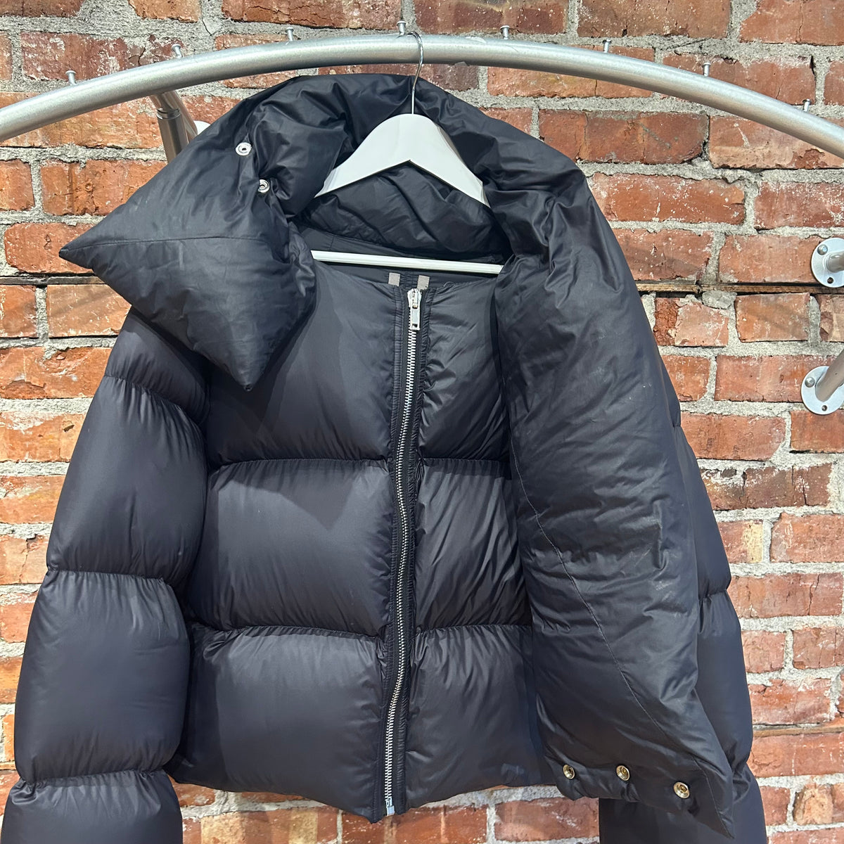 RICK OWENS FW18 SISYPHUS FUNNEL NECK PUFFER JACKET ‘BLACK’