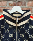 GUCCI GG PATTERN TRACK JACKET ‘NAVY/RED’