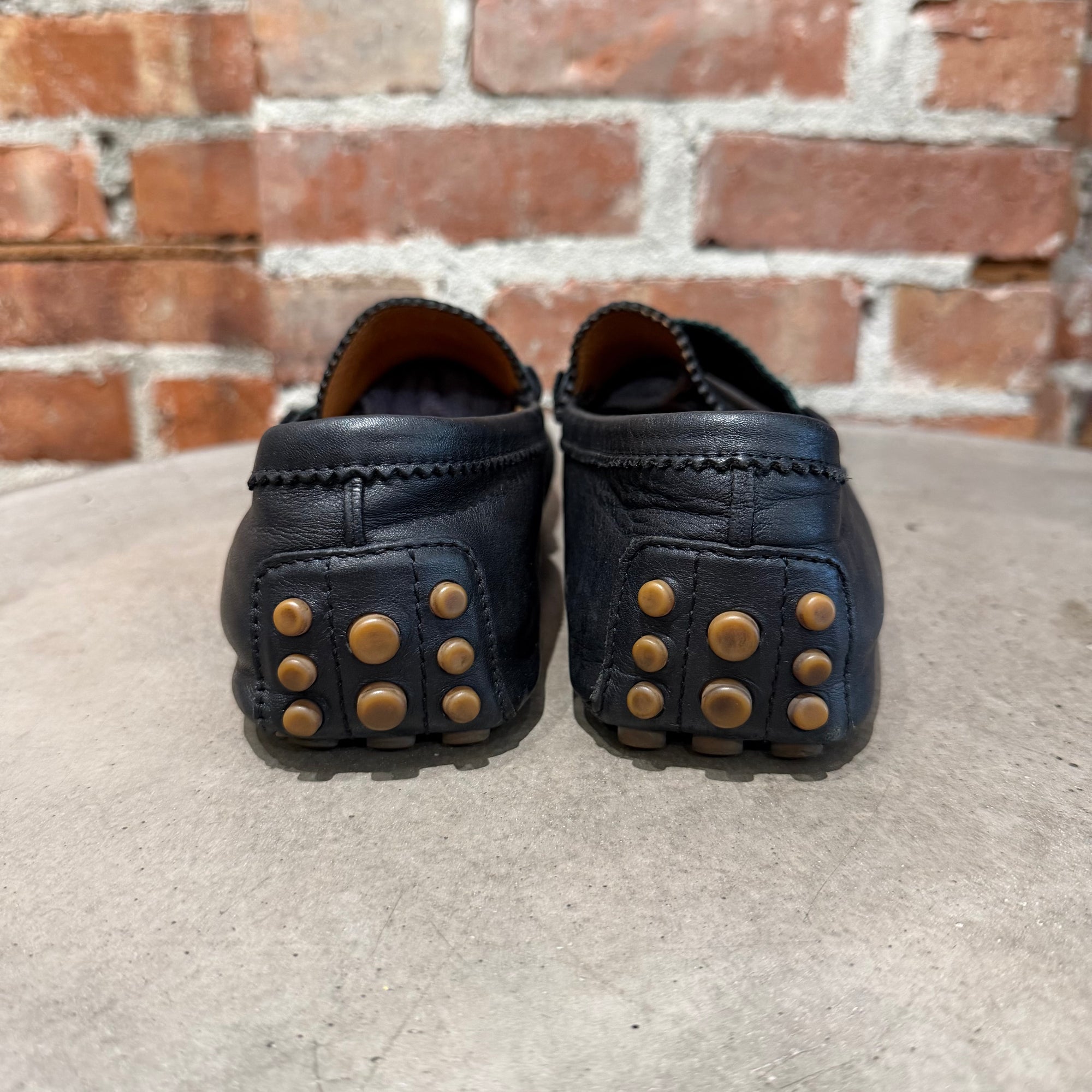 GUCCI WEB STRIPE DRIVING LOAFERS ‘BLACK’