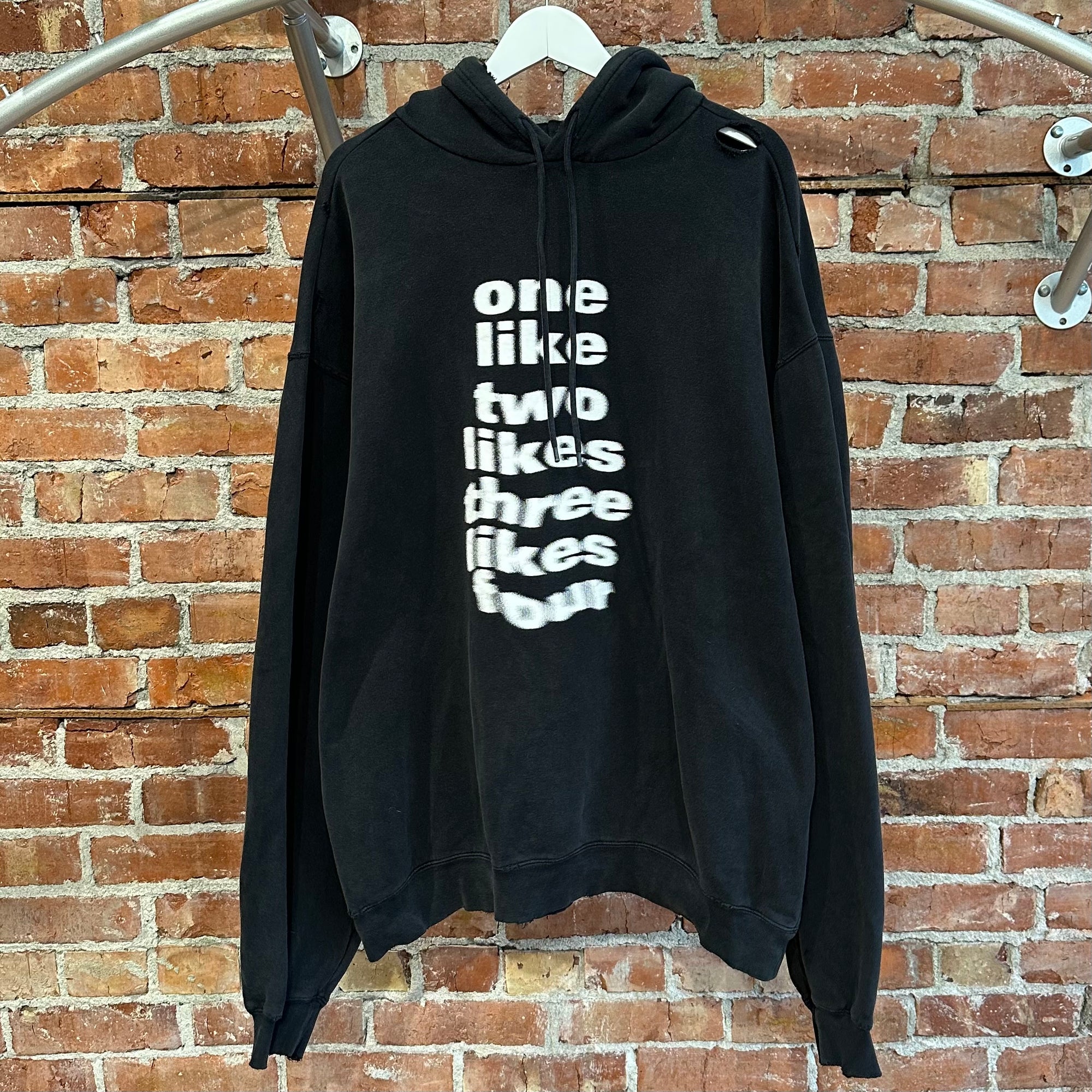 BALENCIAGA FW20 ONE LIKE TWO OVERSIZED HOODIE ‘BLACK’