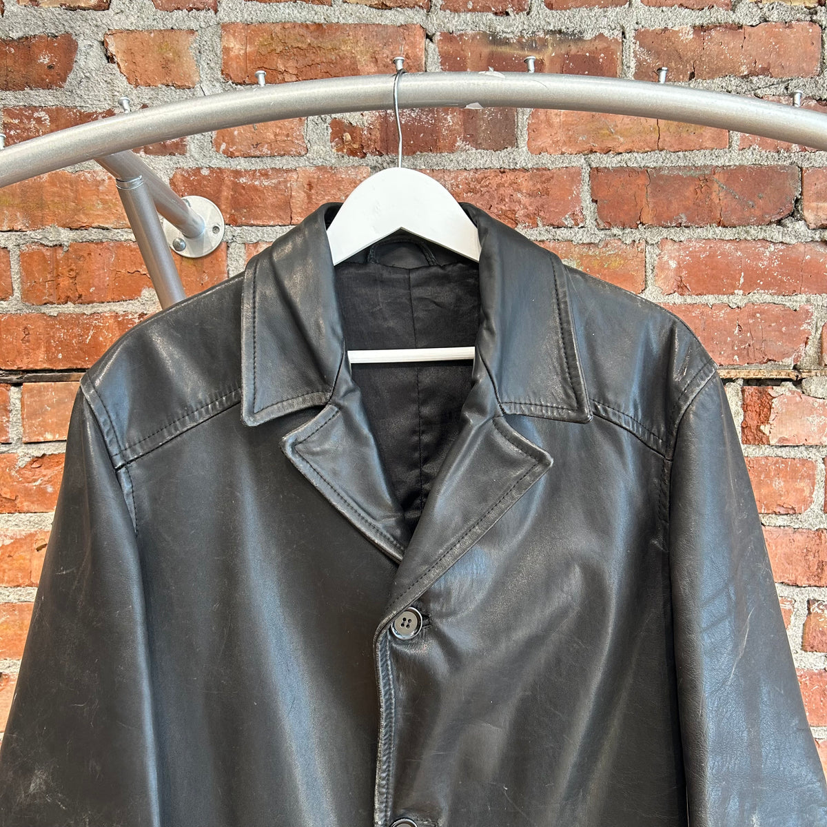 PRADA FW99/00 LEATHER CALFSKIN SHORT COAT ‘BLACK’