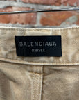 BALENCIAGA FW25 DISTRESSED DOUBLE KNEE CARPENTER PANTS ‘TAN’