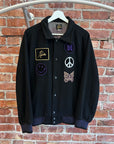 NEEDLES WOOL PEACE PATCH VARSITY JACKET ‘BLACK’