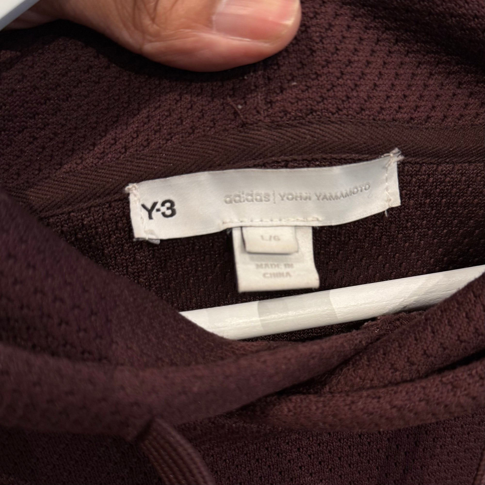 YOHJI YAMAMOTO Y-3 MESH KNIT HOODIE ‘WINE’