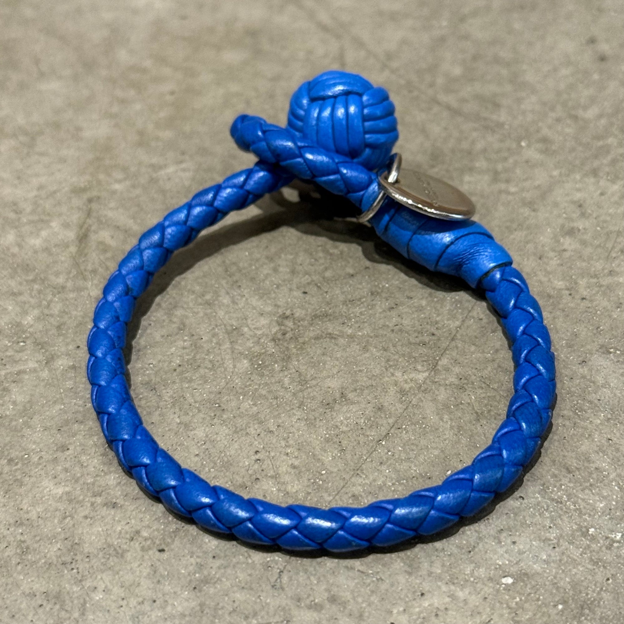 BOTTEGA VENETA INTRECCIATO LEATHER BRACELET ‘BLUE’