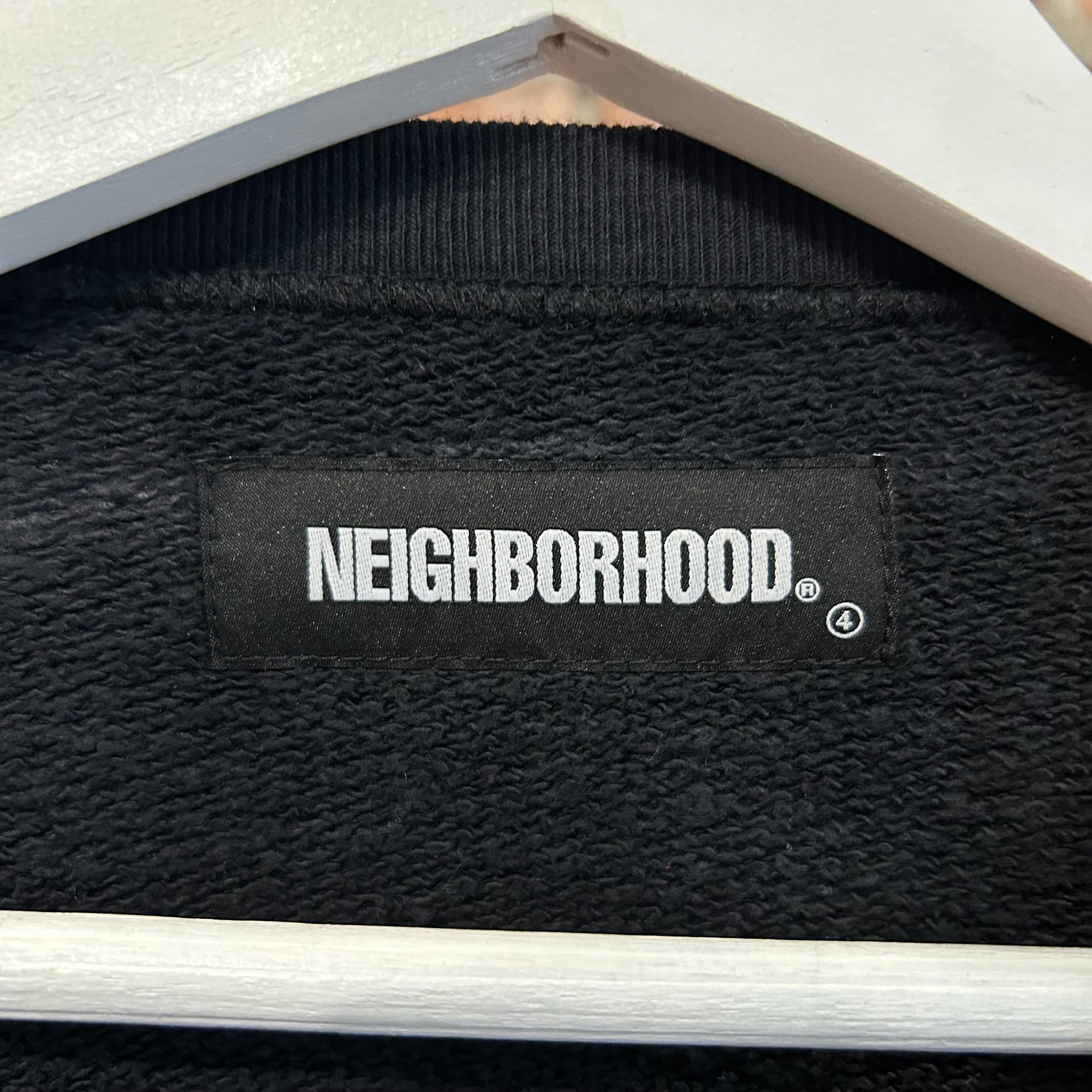 NEIGHBORHOOD HEAVY MONEY IS NOT OUR GOD CREWNECK ‘BLACK’