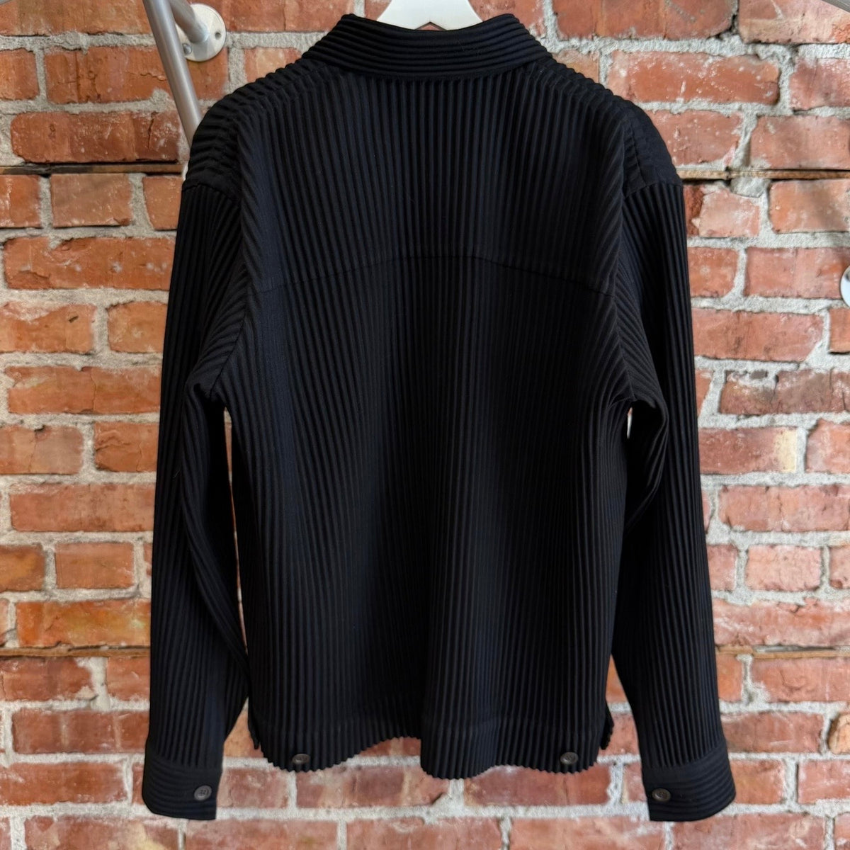 ISSEY MIYAKE HOMME PLISSE PLEATED TRUCKER JACKET 'BLACK'