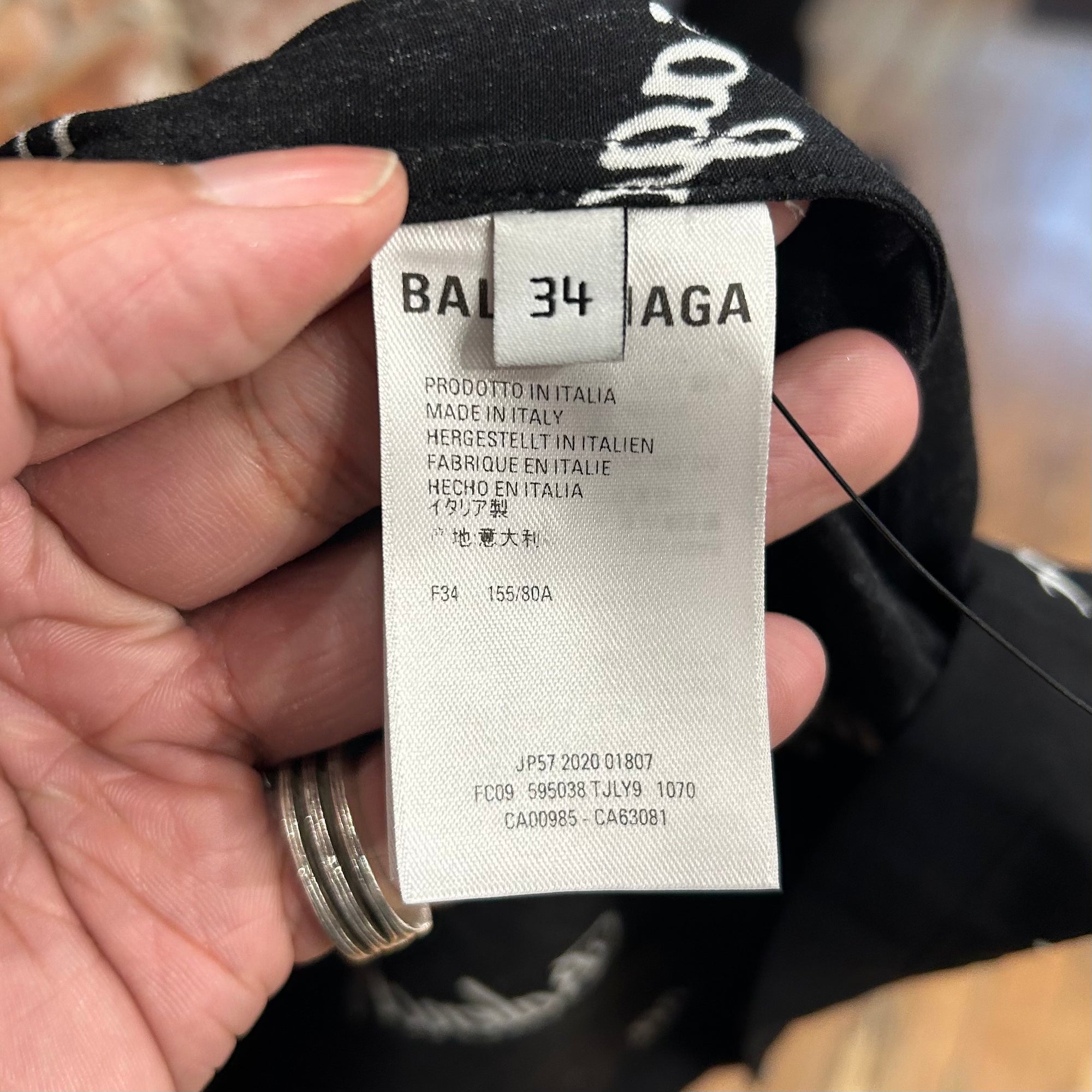 BALENCIAGA SS20 OVESIZED LOGO PRINT POPLIN SHIRT ‘BLACK’