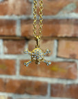 VIVIENNE WESTWOOD CRYSTAL SKELETON PENDANT NECKLACE ‘GOLD’