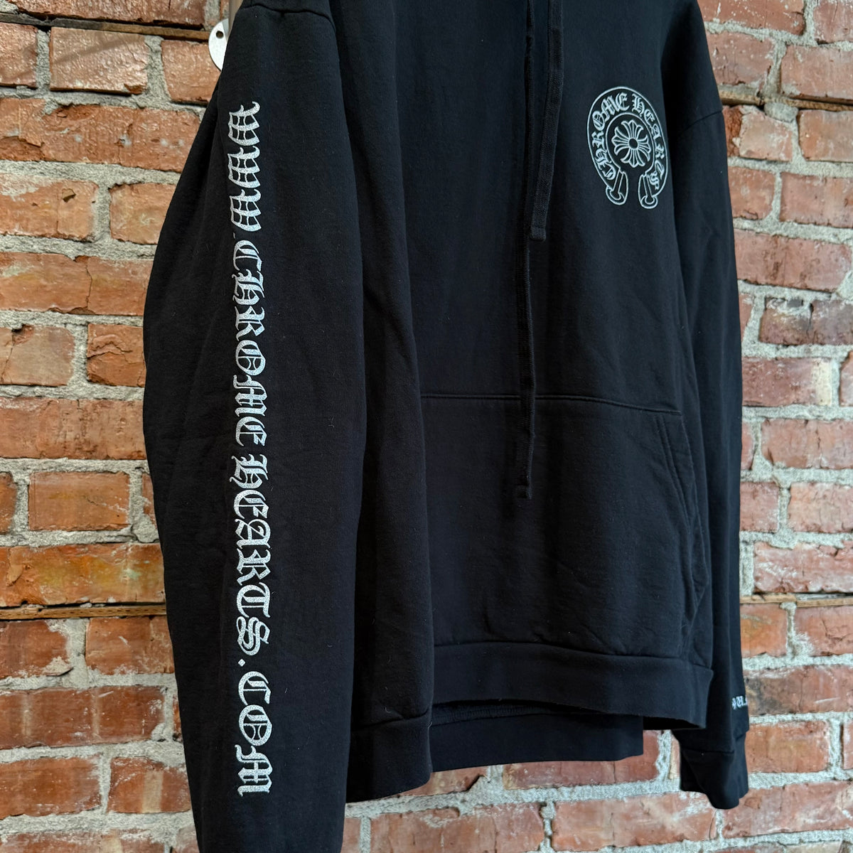 CHROME HEARTS ONLINE EXCLUSIVE SILVER GLITTER LOGO HOODIE ‘BLACK/SILVER’