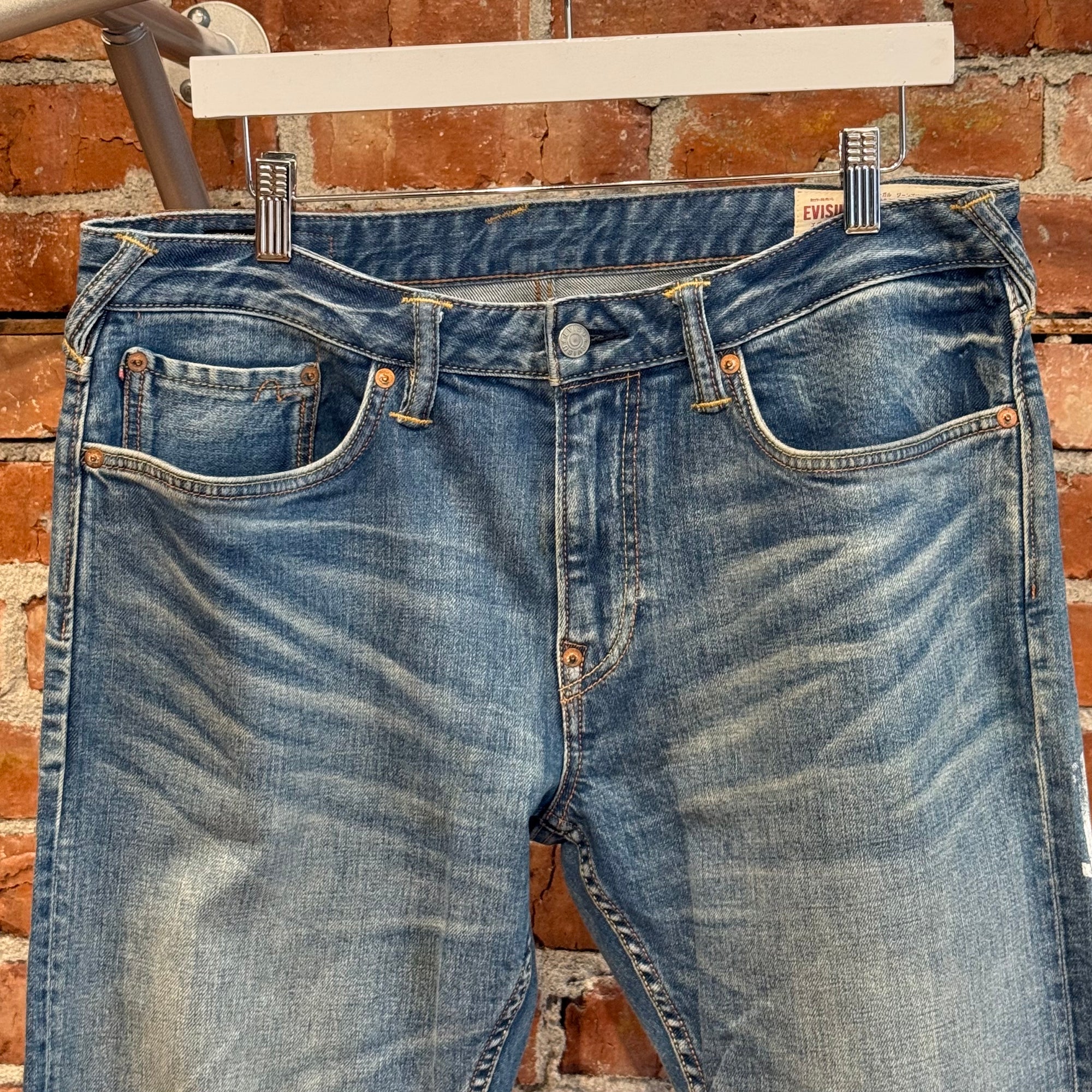 EVISU LOT 2023 GRAFFITI PRINT DENIM ‘BLUE/WHITE’