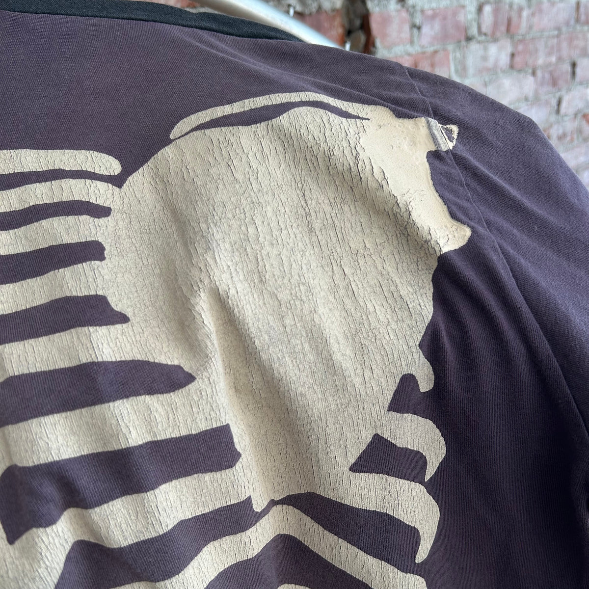 KAPITAL KOUNTRY OVERSIZED 2-TONE BONES TEE ‘BLACK/PURPLE’