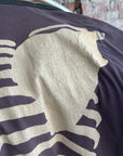 KAPITAL KOUNTRY OVERSIZED 2-TONE BONES TEE ‘BLACK/PURPLE’