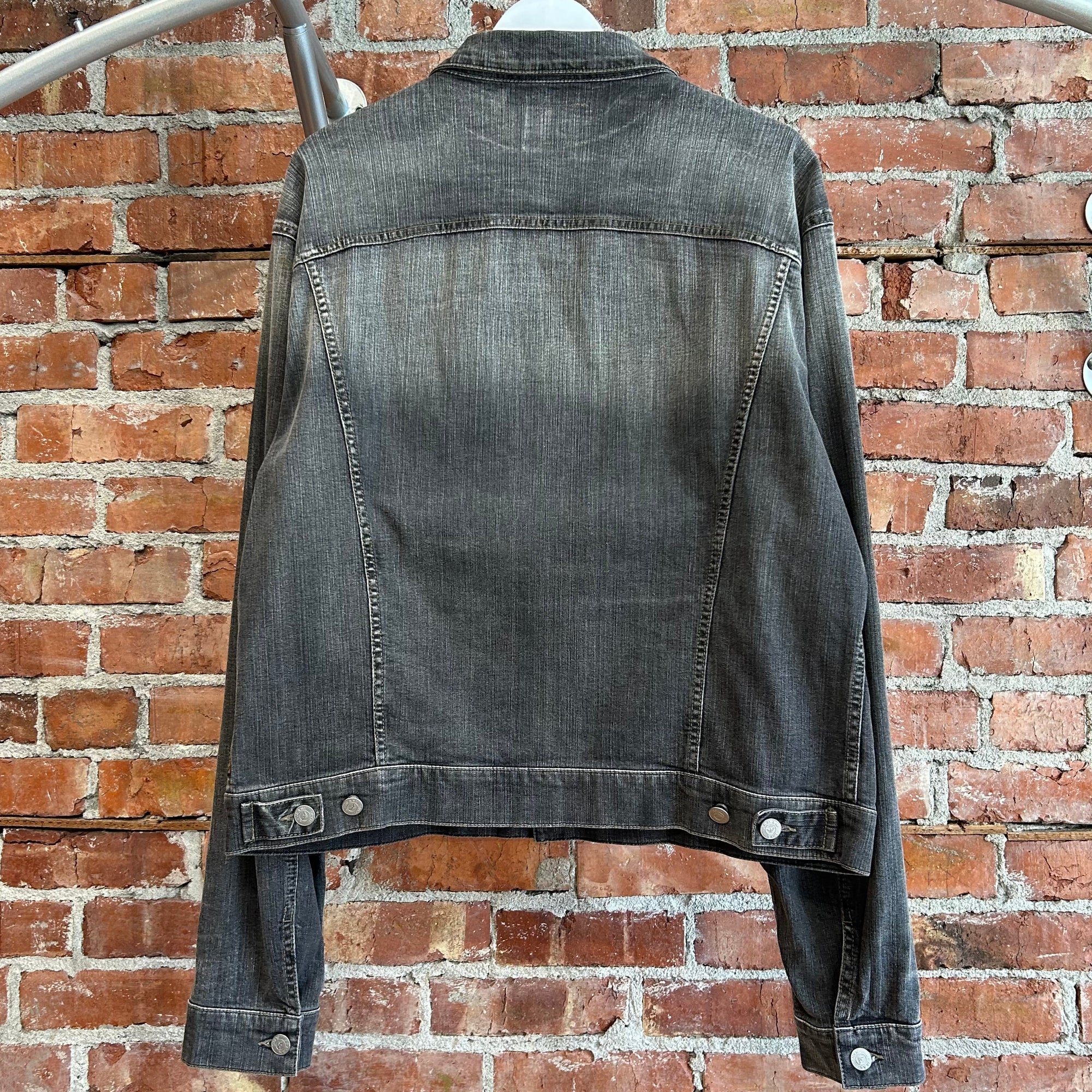 ARMANI 00S VINTAGE BIG LOGO DENIM JACKET ‘WASHED GRAY’