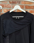 RICK OWENS FW18 SISYPHUS PATCHWORK LAYER SWEATER ‘BLACK’