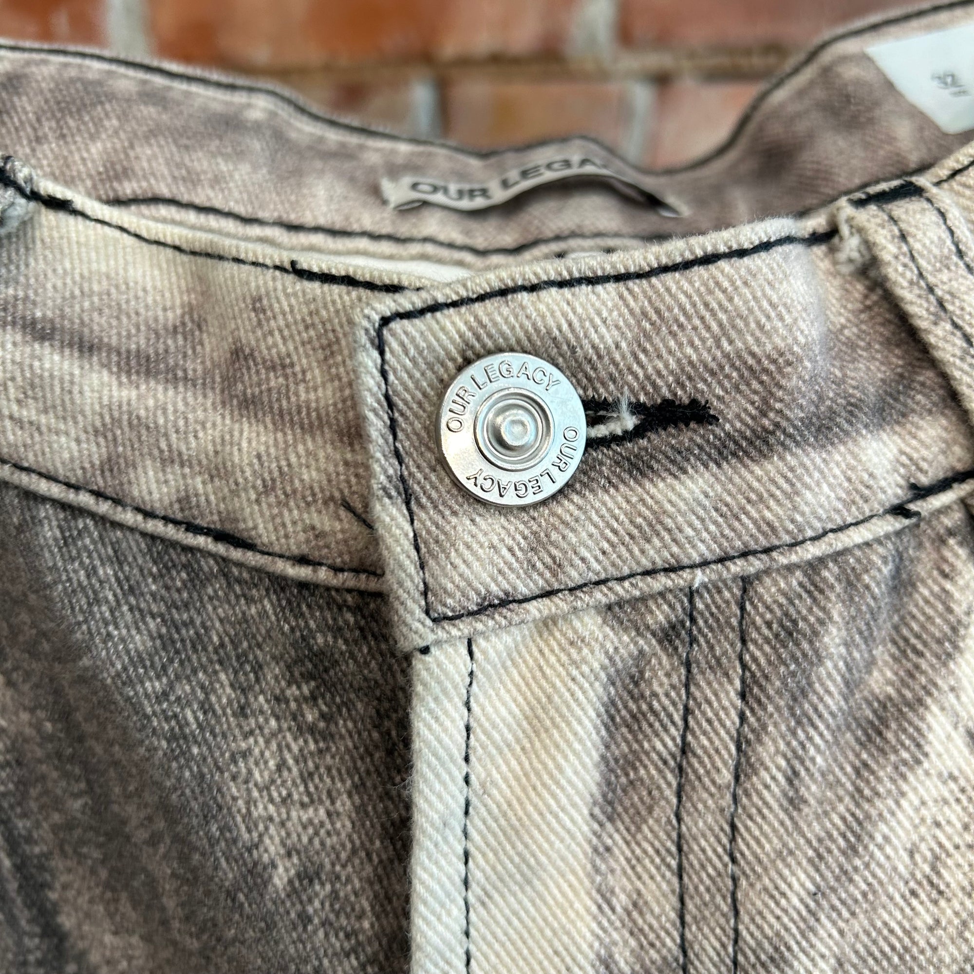 OUR LEGACY THIRD CUT PRINTED DENIM ‘WHITE/BLACK’