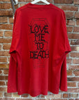 VETEMENTS AW18 LOVE ME TO DEATH LONGSLEEVE ‘RED’