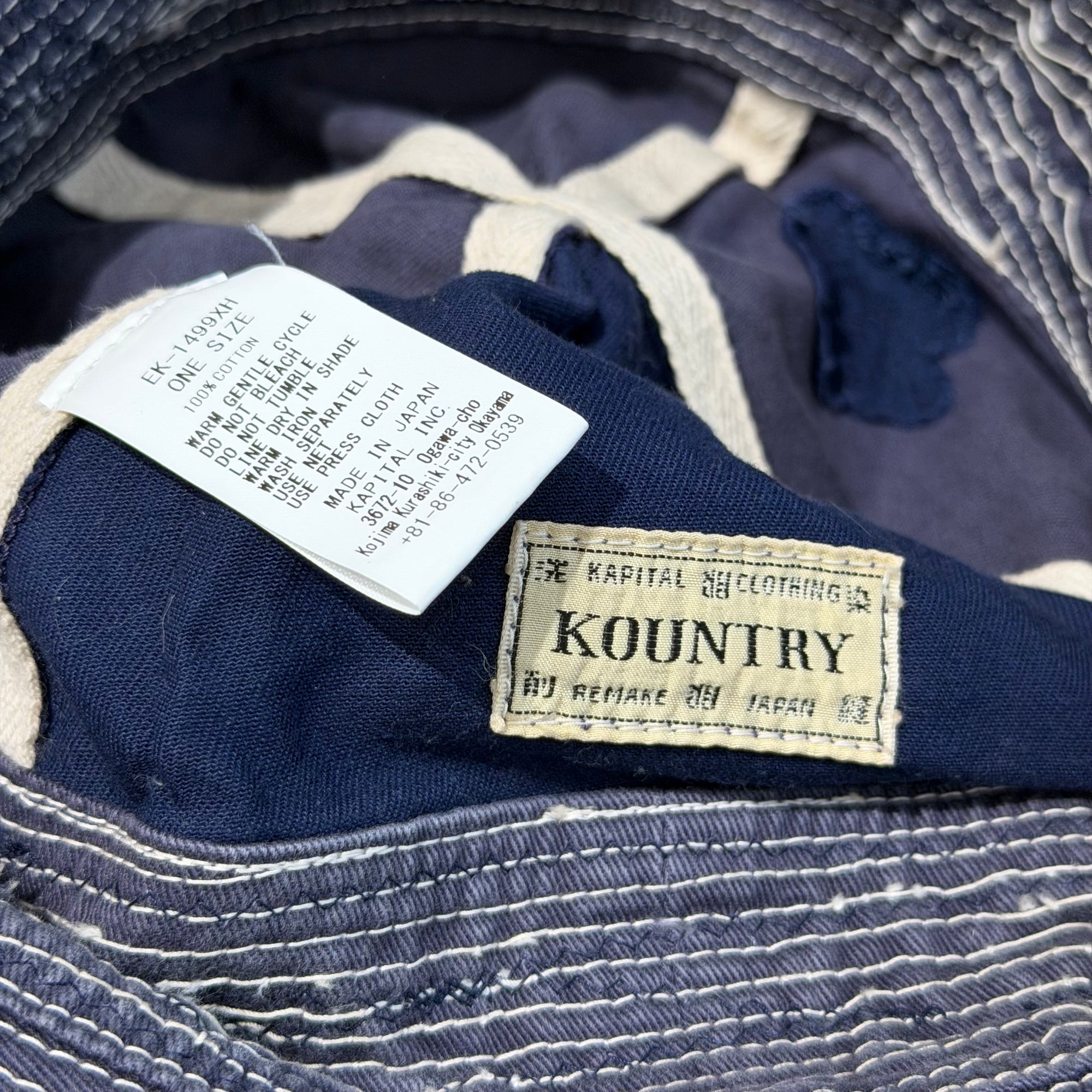 KAPITAL KOUNTRY BORO OLD MAN AND THE SEA HAT ‘INDIGO’