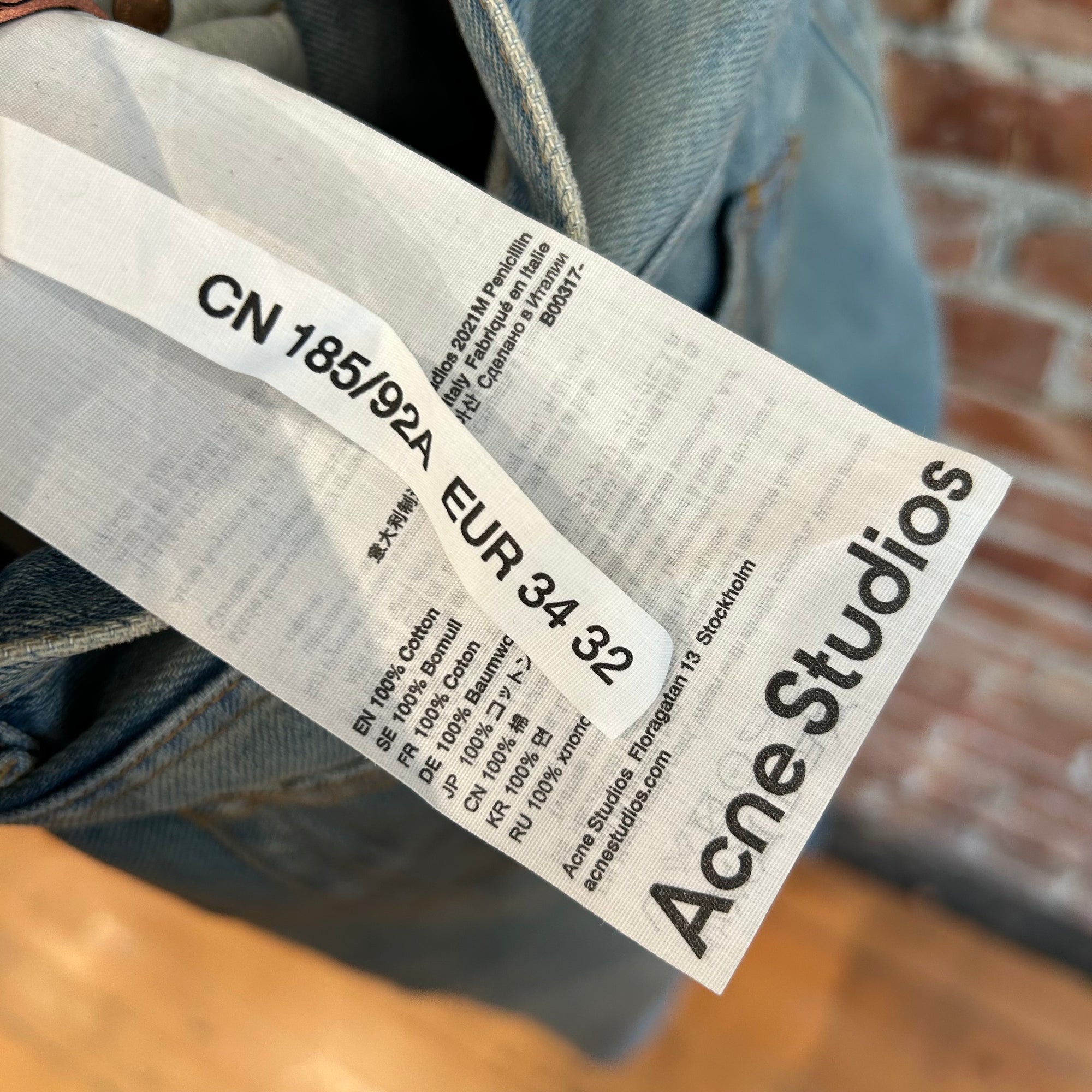 ACNE STUDIOS 2021M PENICILLIN DENIM ‘BLUE/MUD’