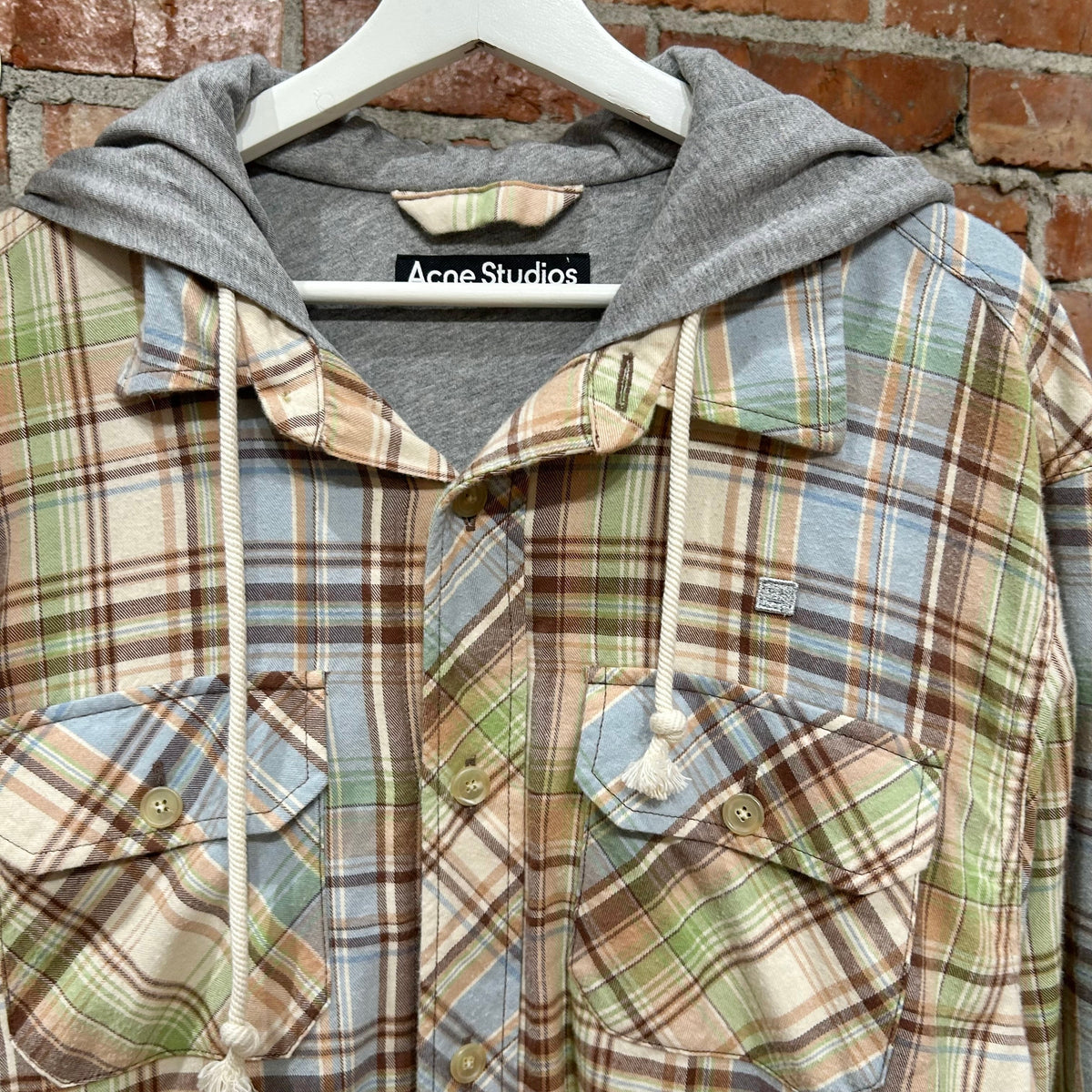 ACNE STUDIOS HOODED FLANNEL ‘MULTI’