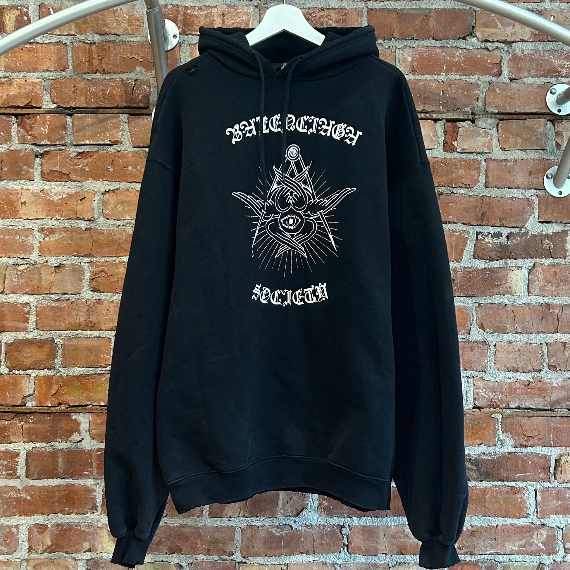 BALENCIAGA SS20 FREEMASON SOCIETY HOODIE ‘BLACK’