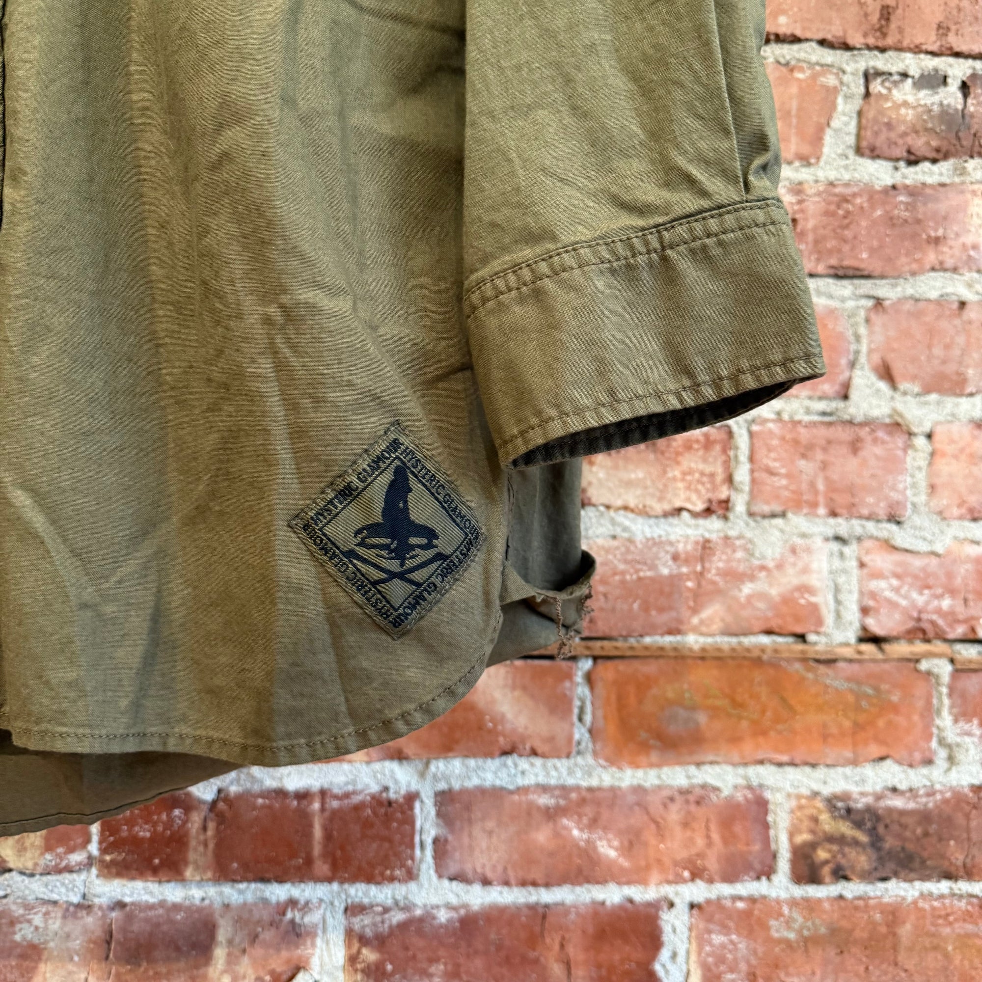 HYSTERIC GLAMOUR MILITARY FATIGUE BUTTON UP SHIRT ‘OLIVE’