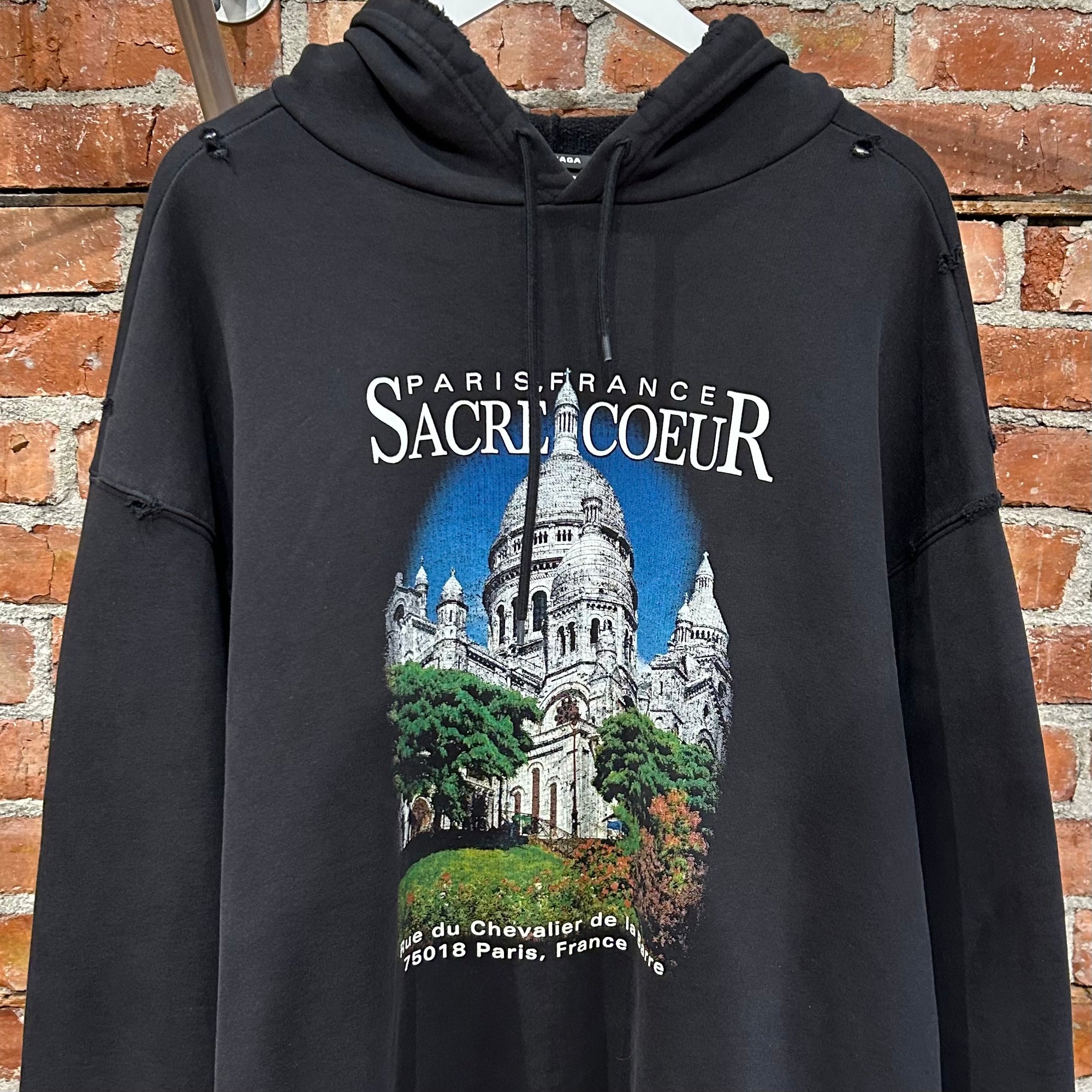 BALENCIAGA SS20 SACRE COEUR NOTRE DAME HOODIE ‘BLACK’