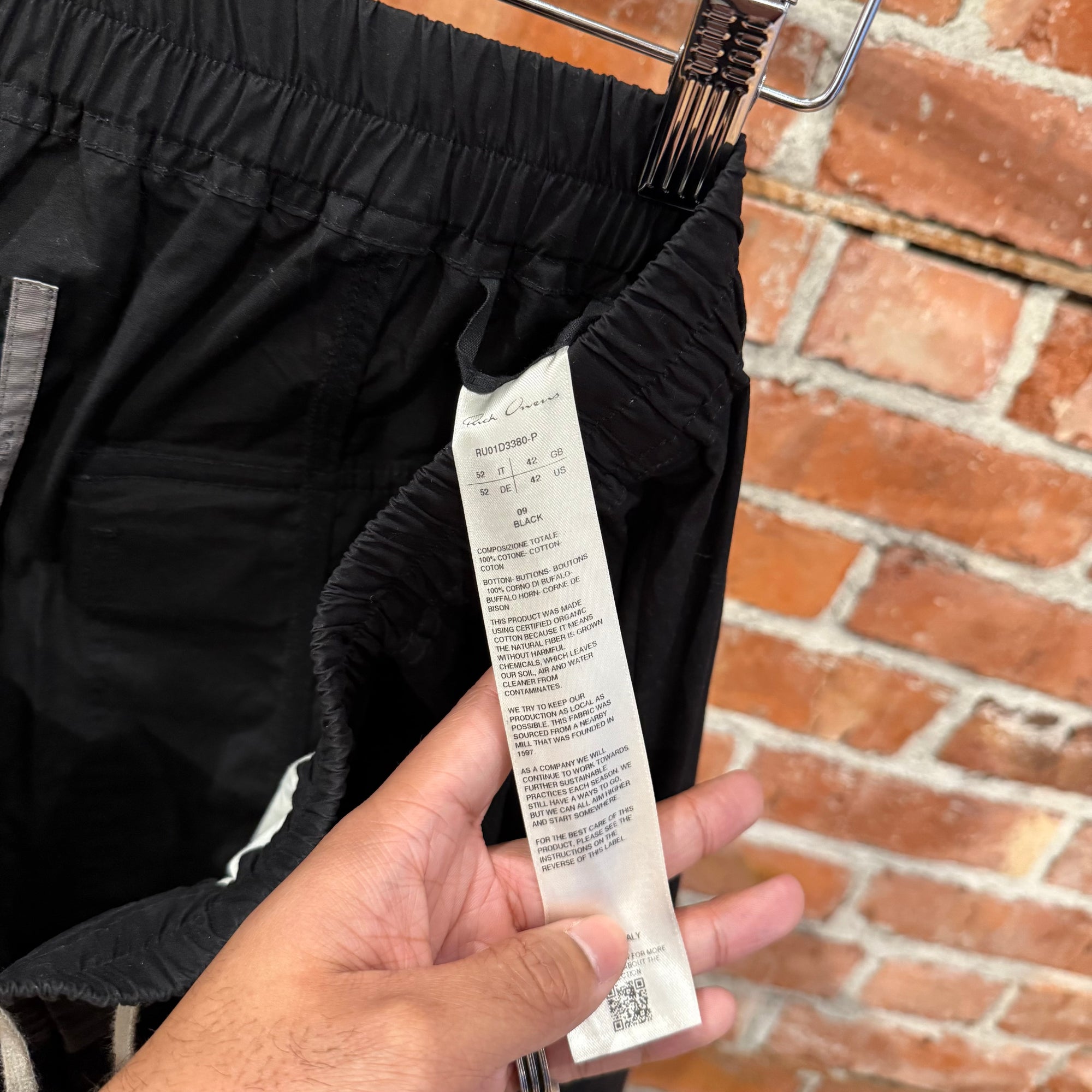 RICK OWENS BELLA CARGOS ‘BLACK’