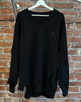 BALENCIAGA WOOL DESTROY KNIT SWEATER ‘BLACK’