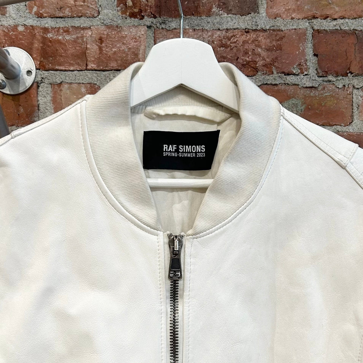 RAF SIMONS SS23 LEATHER SMALL BOMBER JACKET ‘WHITE’