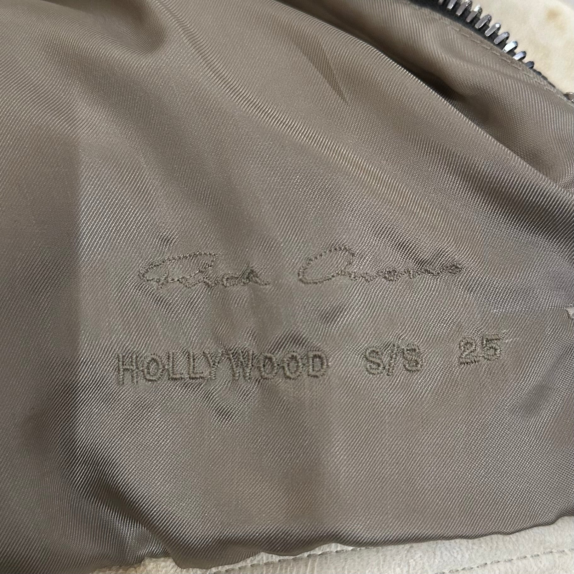 RICK OWENS SS25 LUKE CROPPED LEATHER JACKET ‘MILK’