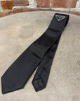 PRADA METAL PLAQUE TIE ‘BLACK’